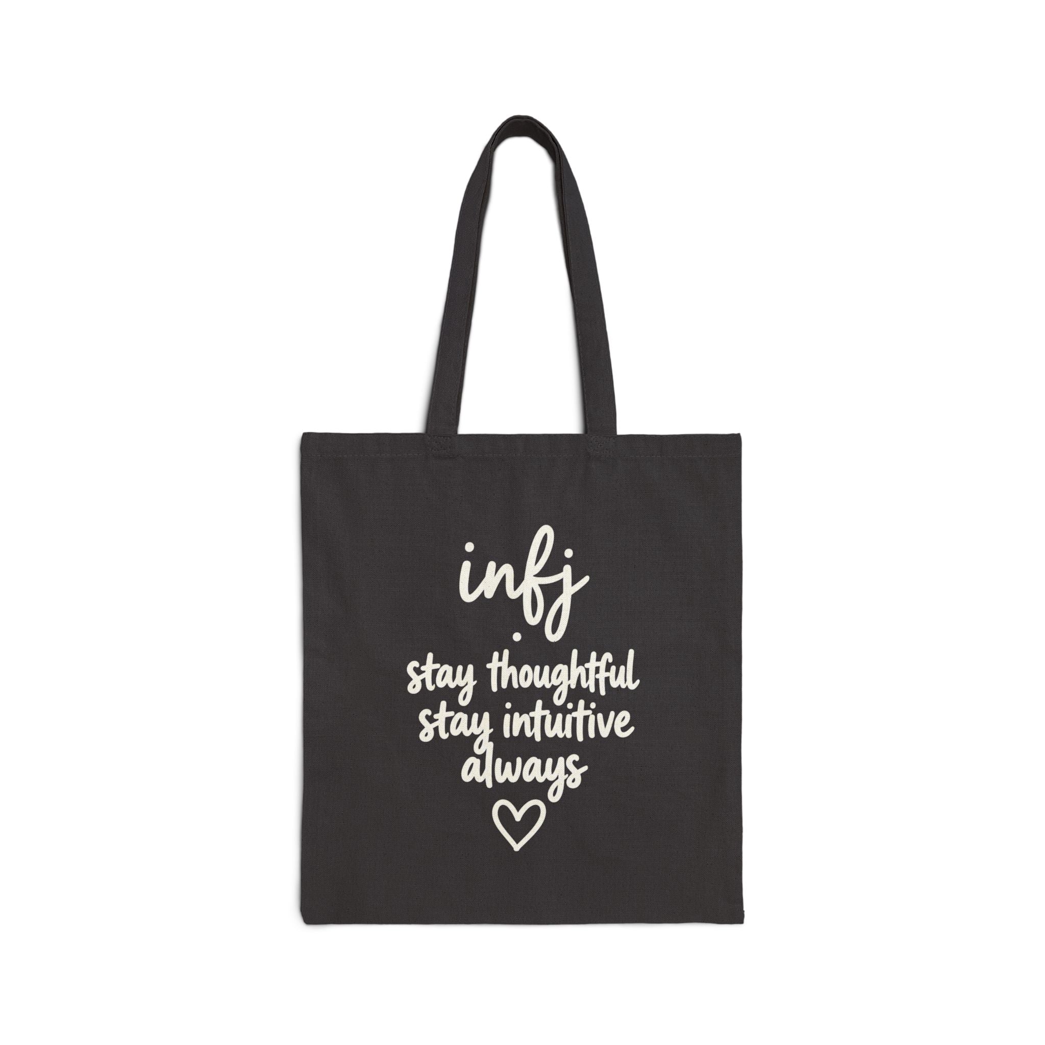 INFJ Cotton Canvas Tote Bag - Black