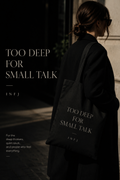 INFJ Cotton Canvas Tote Bag - Black / "Too Deep for Small Talk"