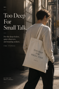 INFJ Cotton Canvas Tote Bag - Natural / "Too Deep for Small Talk"