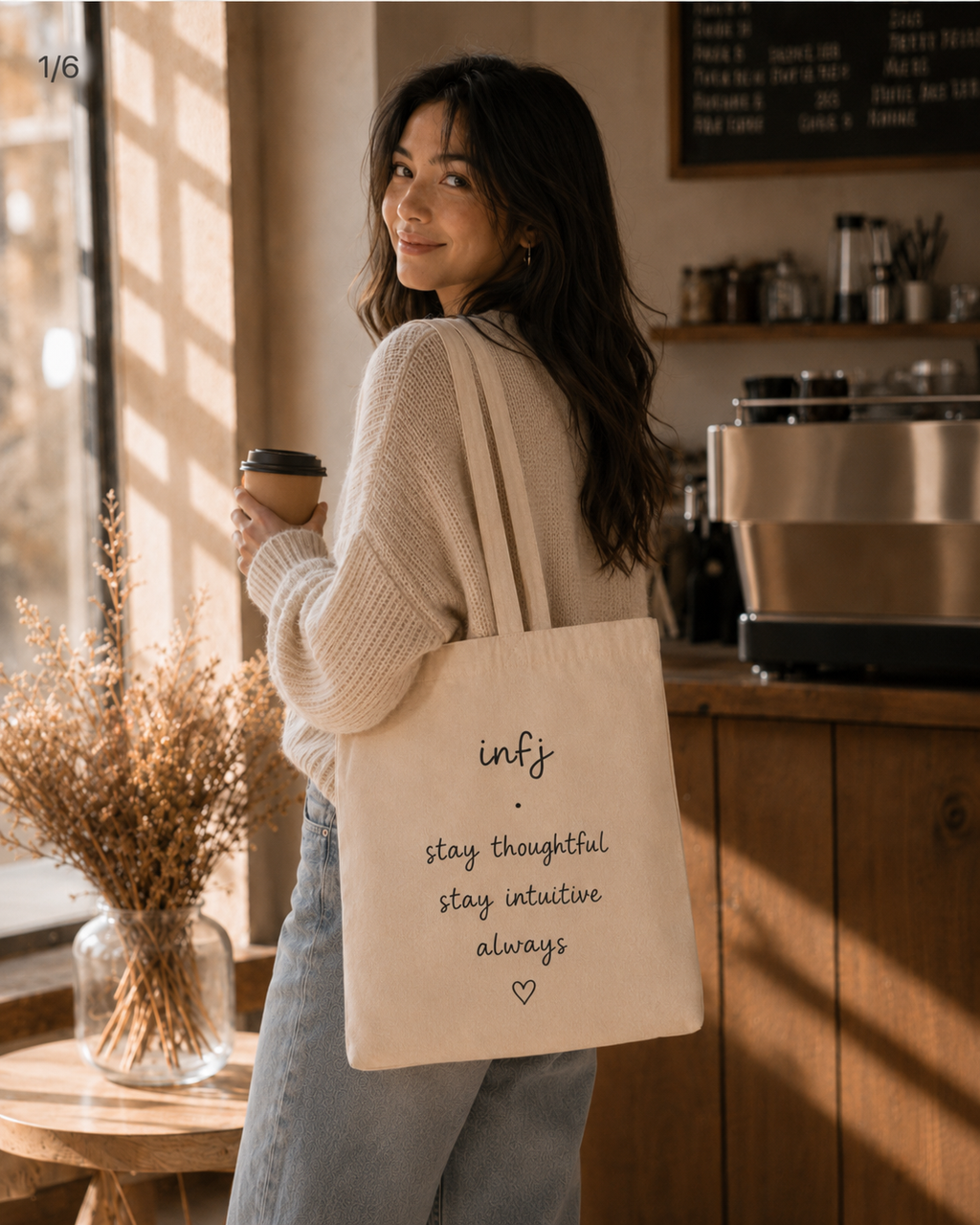 INFJ Cotton Canvas Tote Bag - Natural