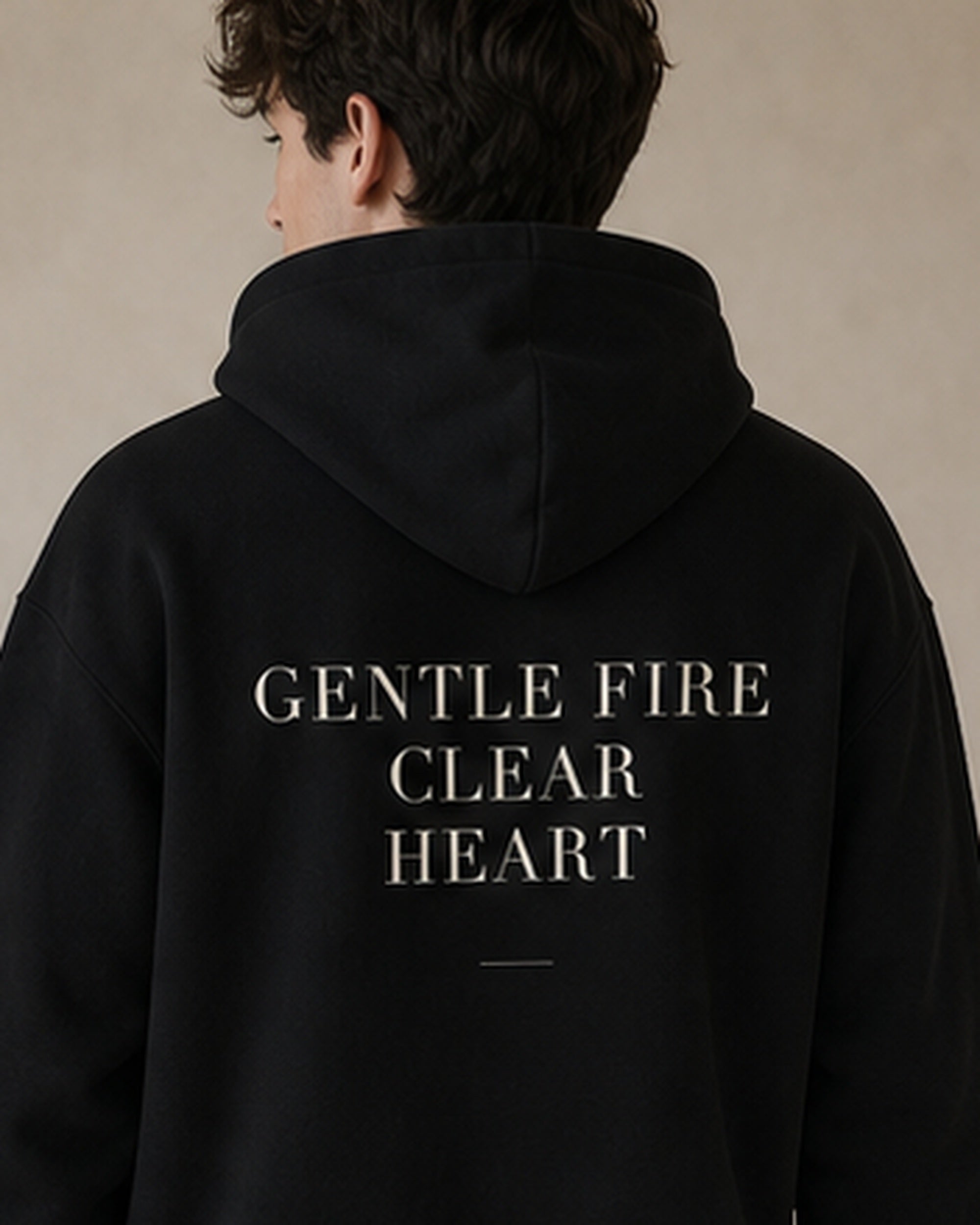 The Typese ENFJ Gildan hoodie in black, male back detail