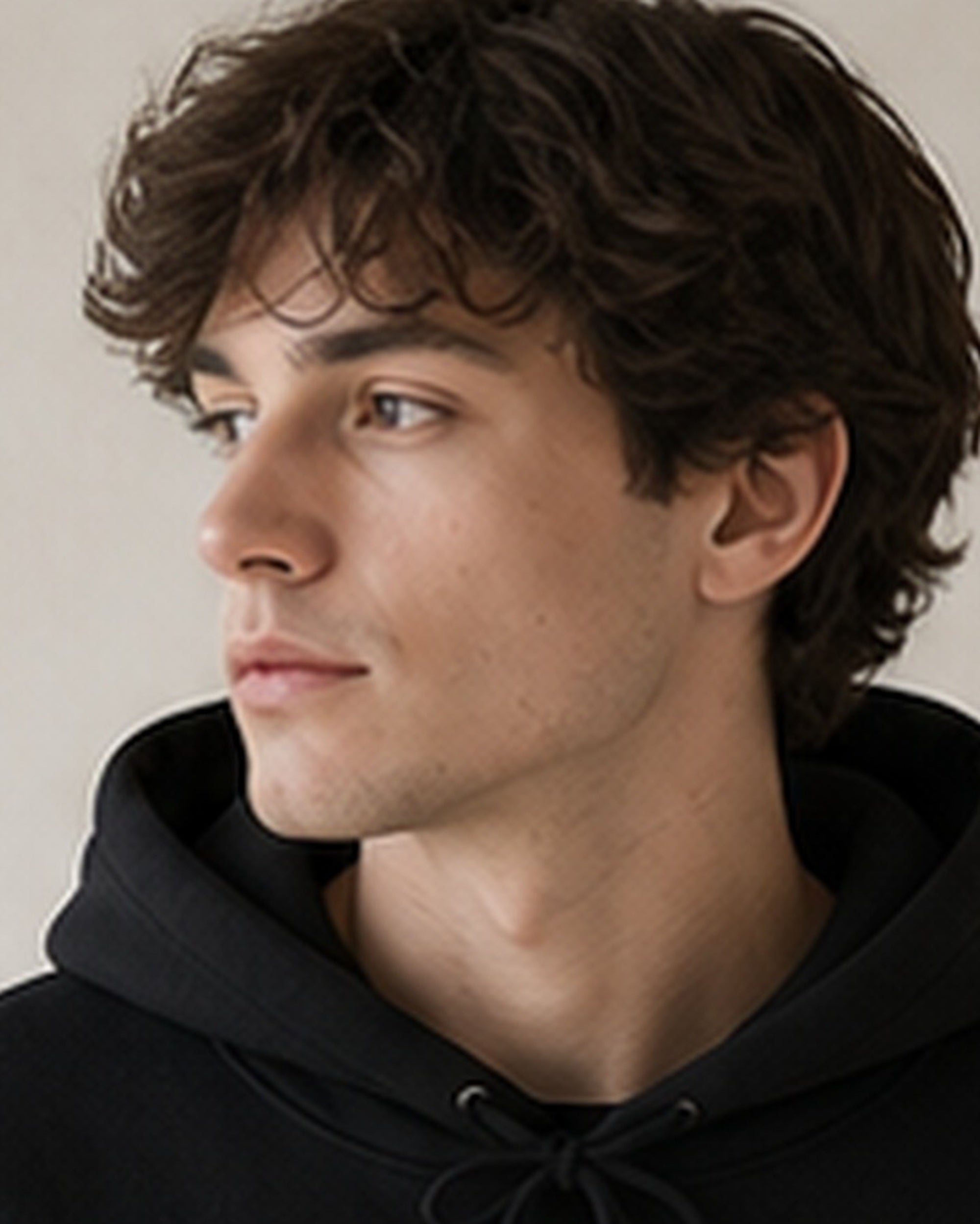The Typese ENFJ Gildan hoodie in black, hood detail