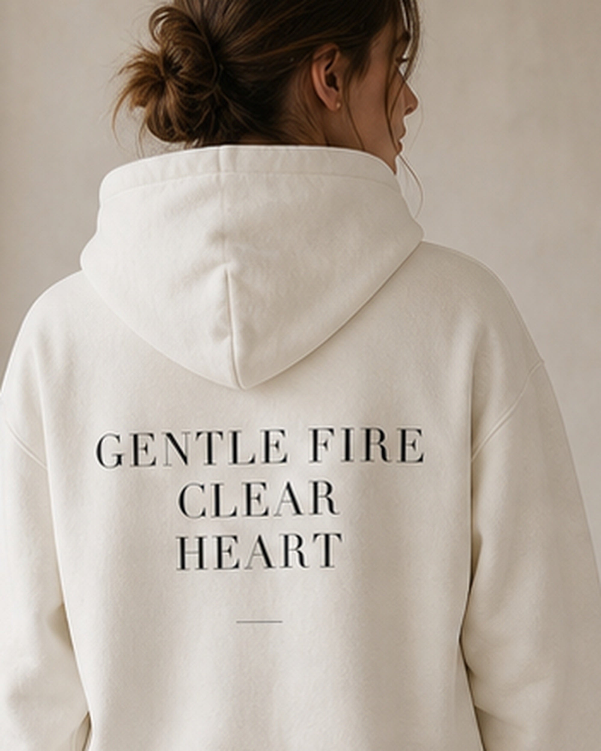 The Typese ENFJ Gildan hoodie in white, female back detail