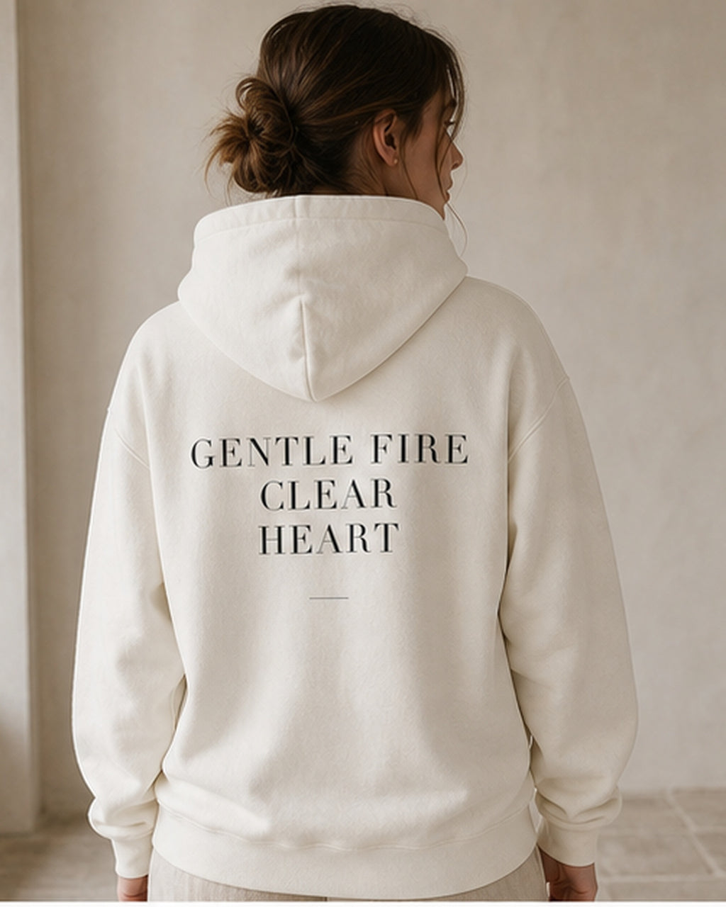 The Typese ENFJ Gildan hoodie in white, female back
