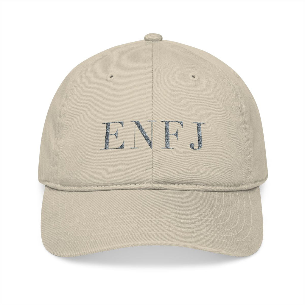 The Typese ENFJ organic cap, oyster beige, front