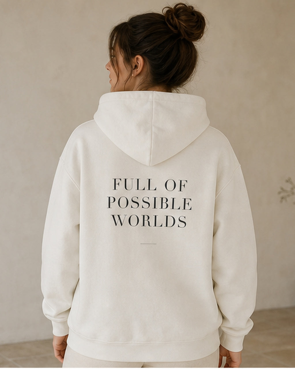 The Typese ENFP Gildan hoodie in white, female back