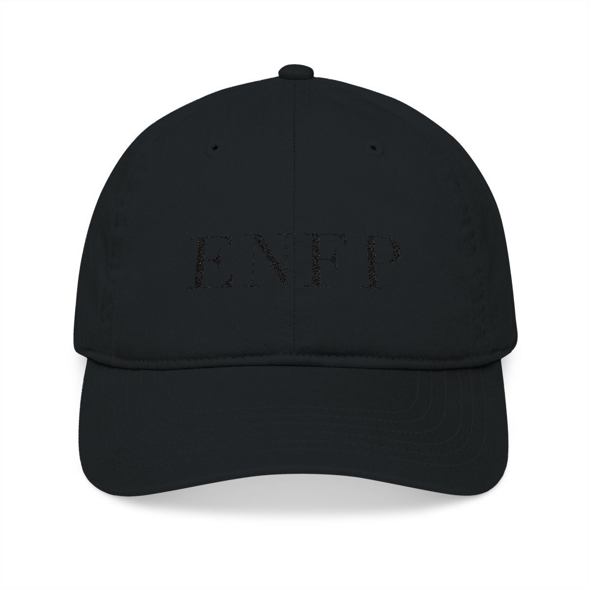 The Typese ENFP organic cap, black black, front
