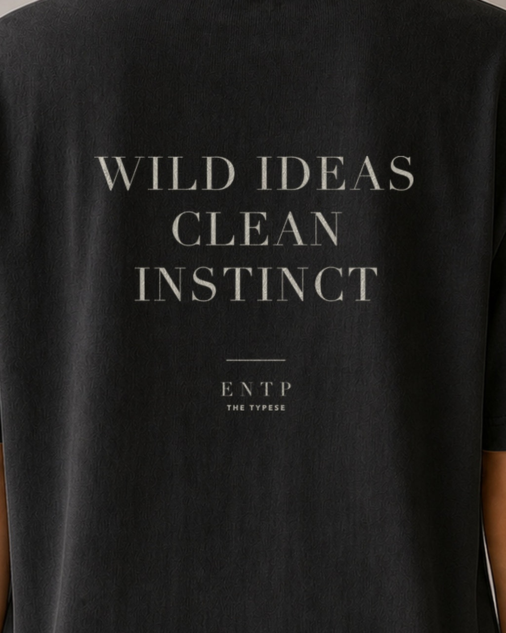 The Typese ENTP Comfort Colors Tee in black, female back detail