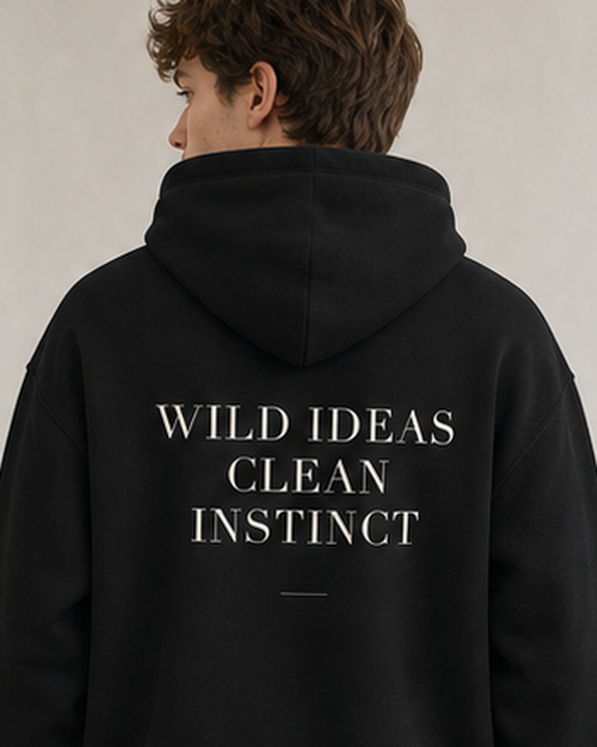 The Typese ENTP Gildan hoodie in black, male back detail