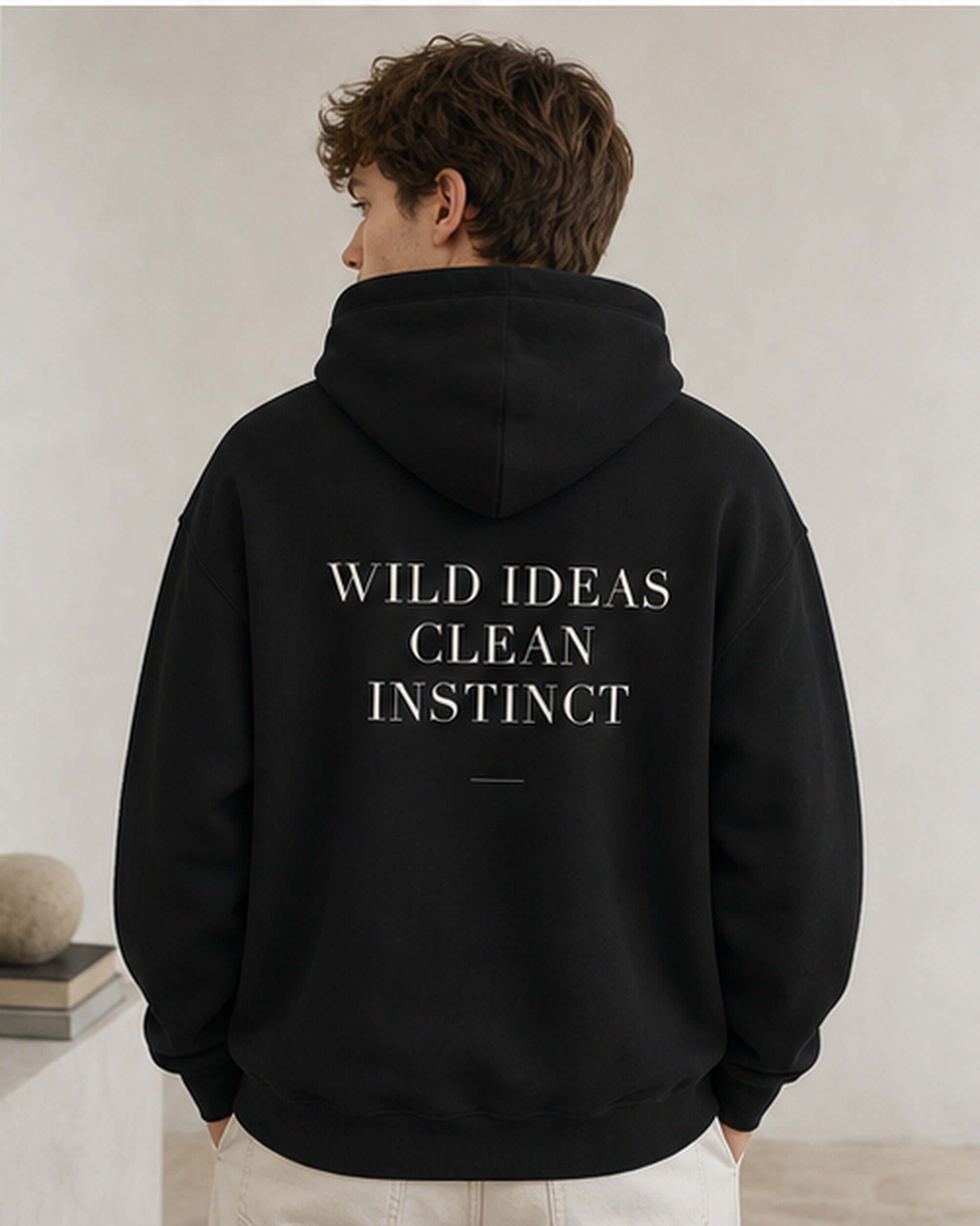 The Typese ENTP Gildan hoodie in black, male back