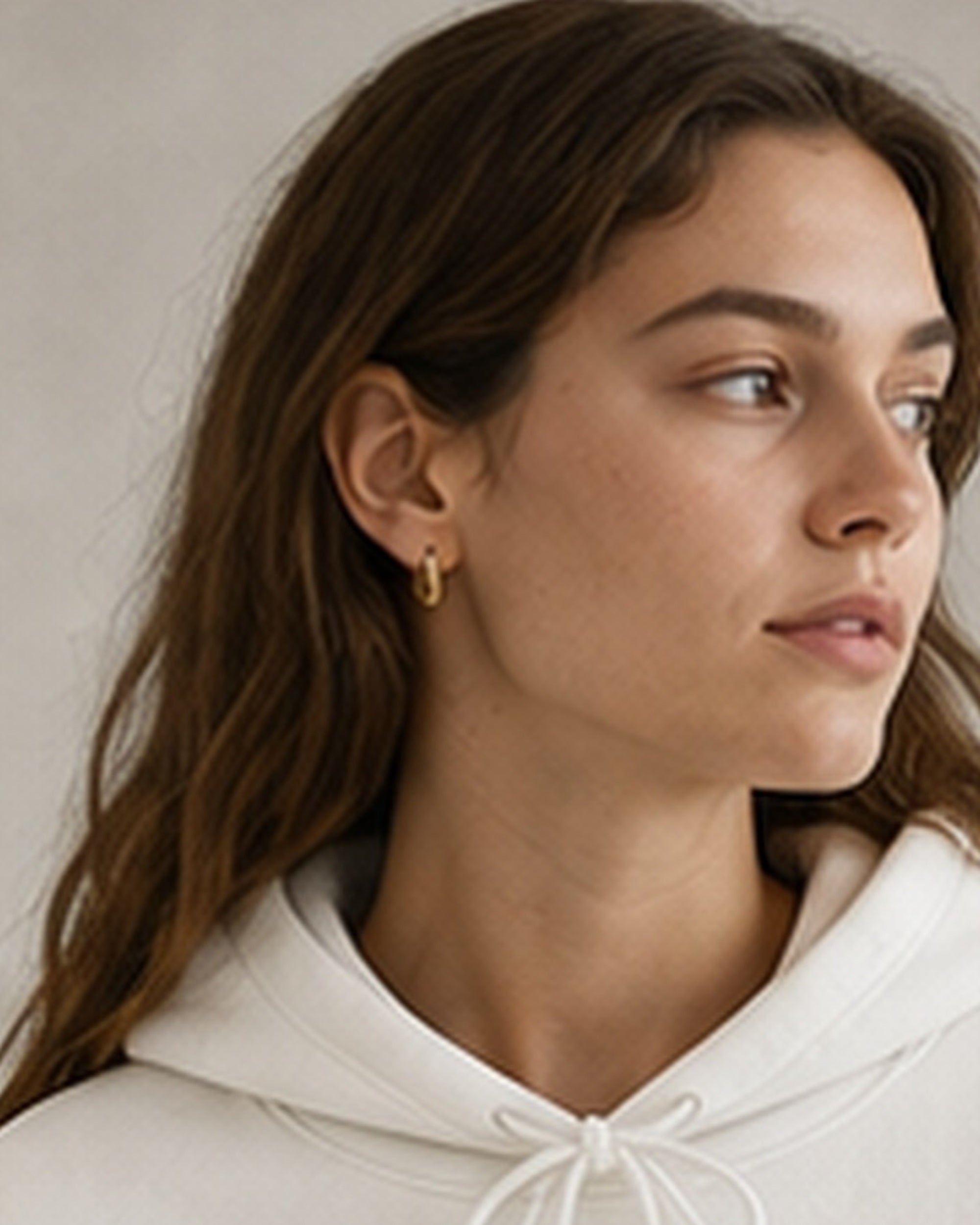The Typese ENTP Gildan hoodie in white, hood detail
