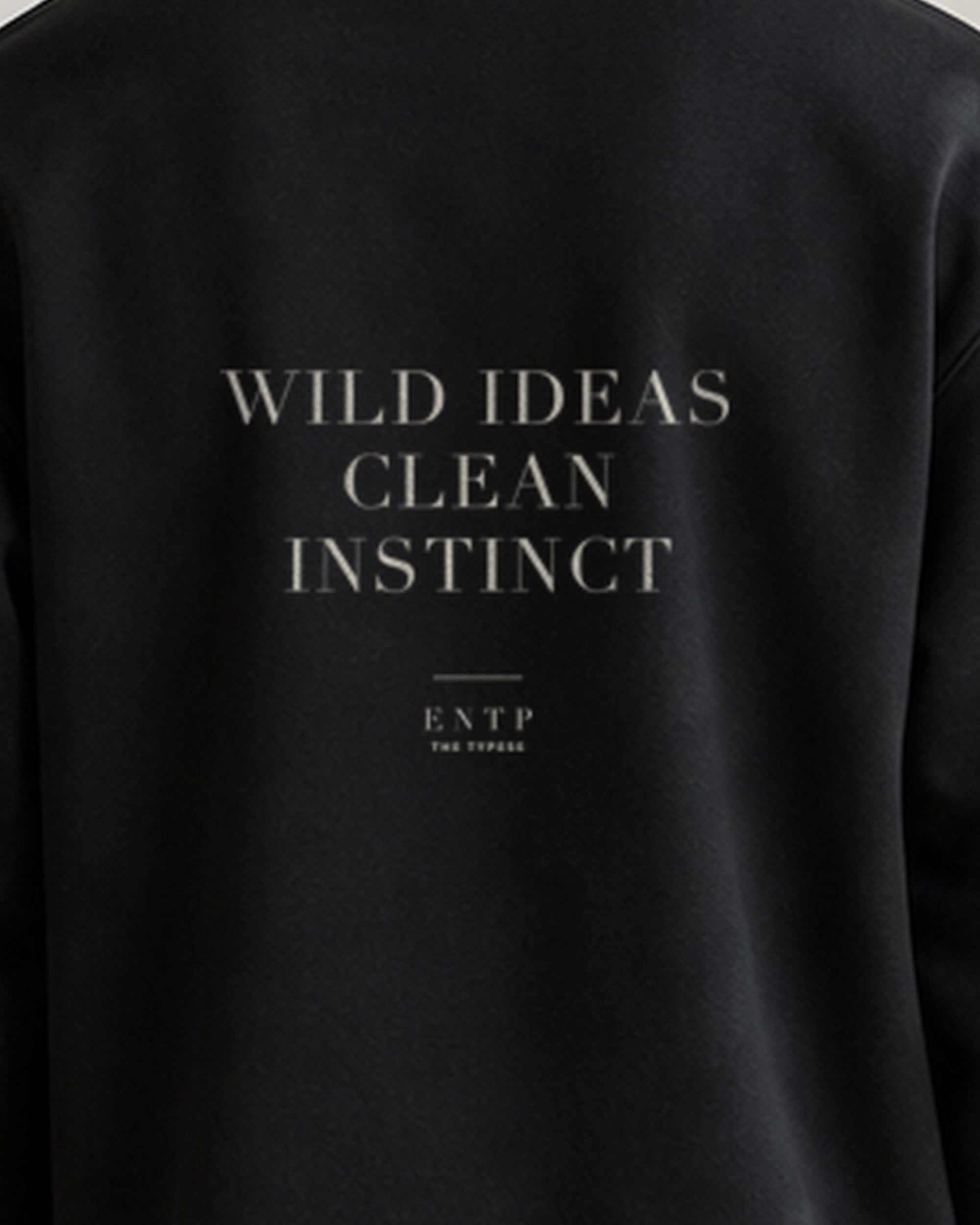 The Typese ENTP Gildan crewneck sweatshirt in black, male back print close