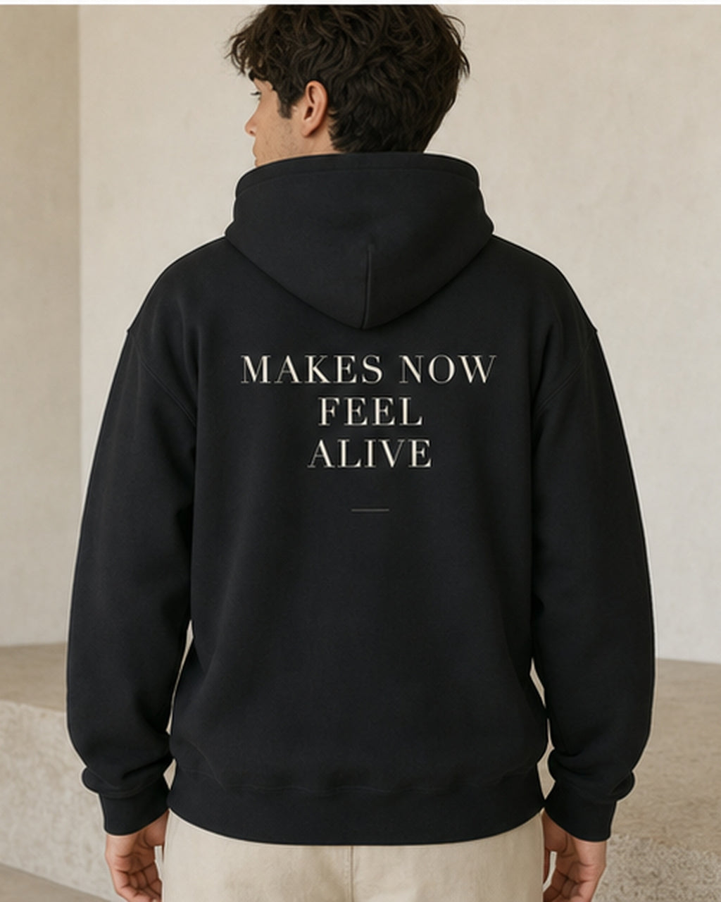 The Typese ESFP Gildan hoodie in black, male back