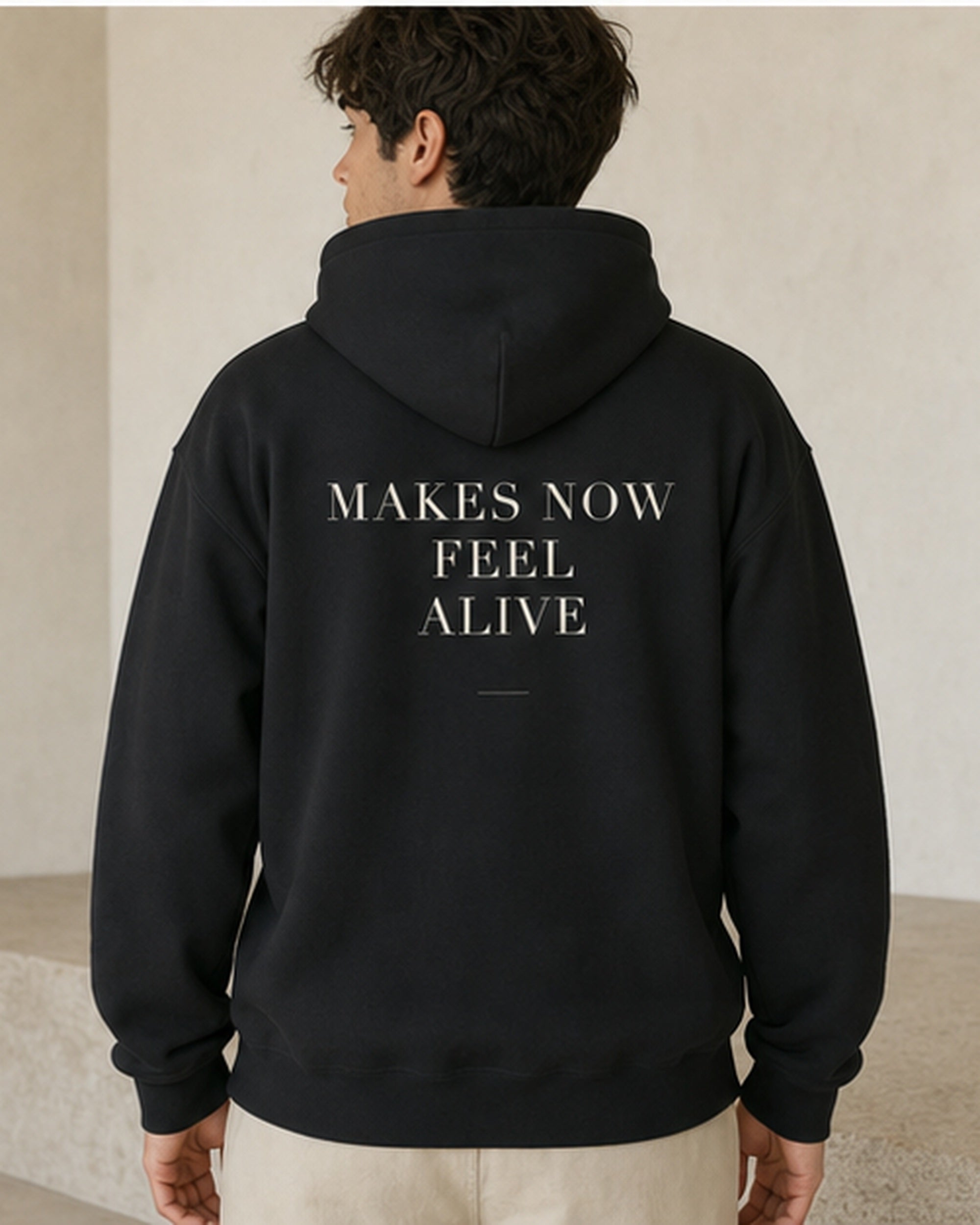 The Typese ESFP Gildan hoodie in black, male back