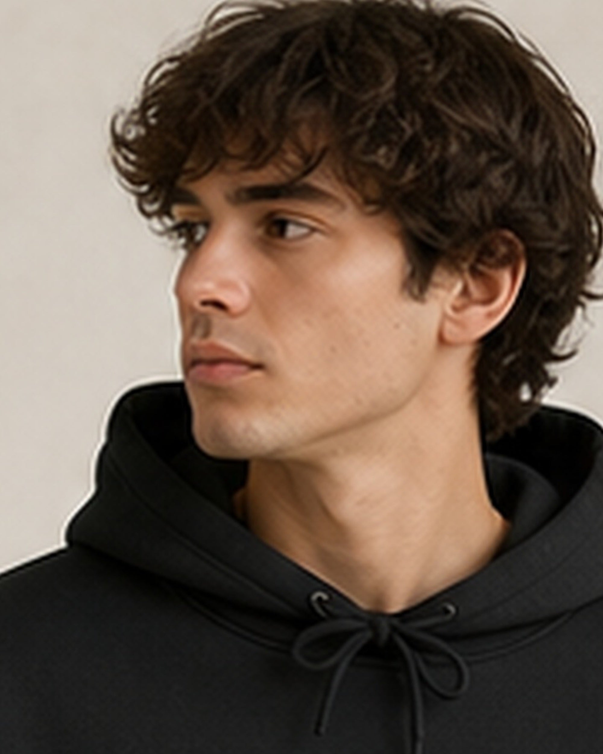 The Typese INFJ Gildan hoodie in black, hood detail