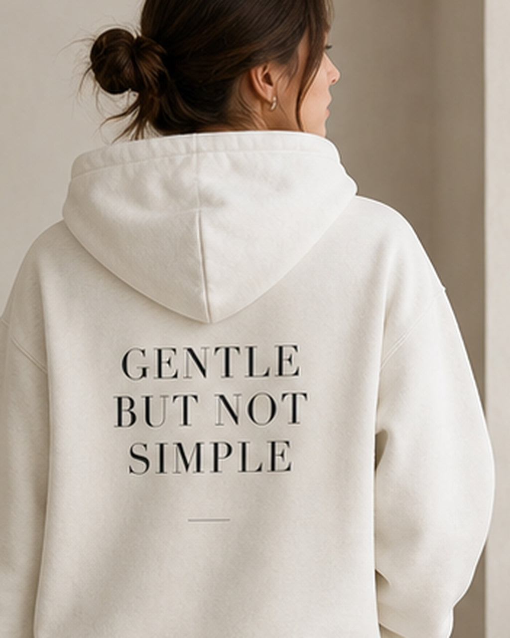 The Typese INFJ Gildan hoodie in white, female back detail