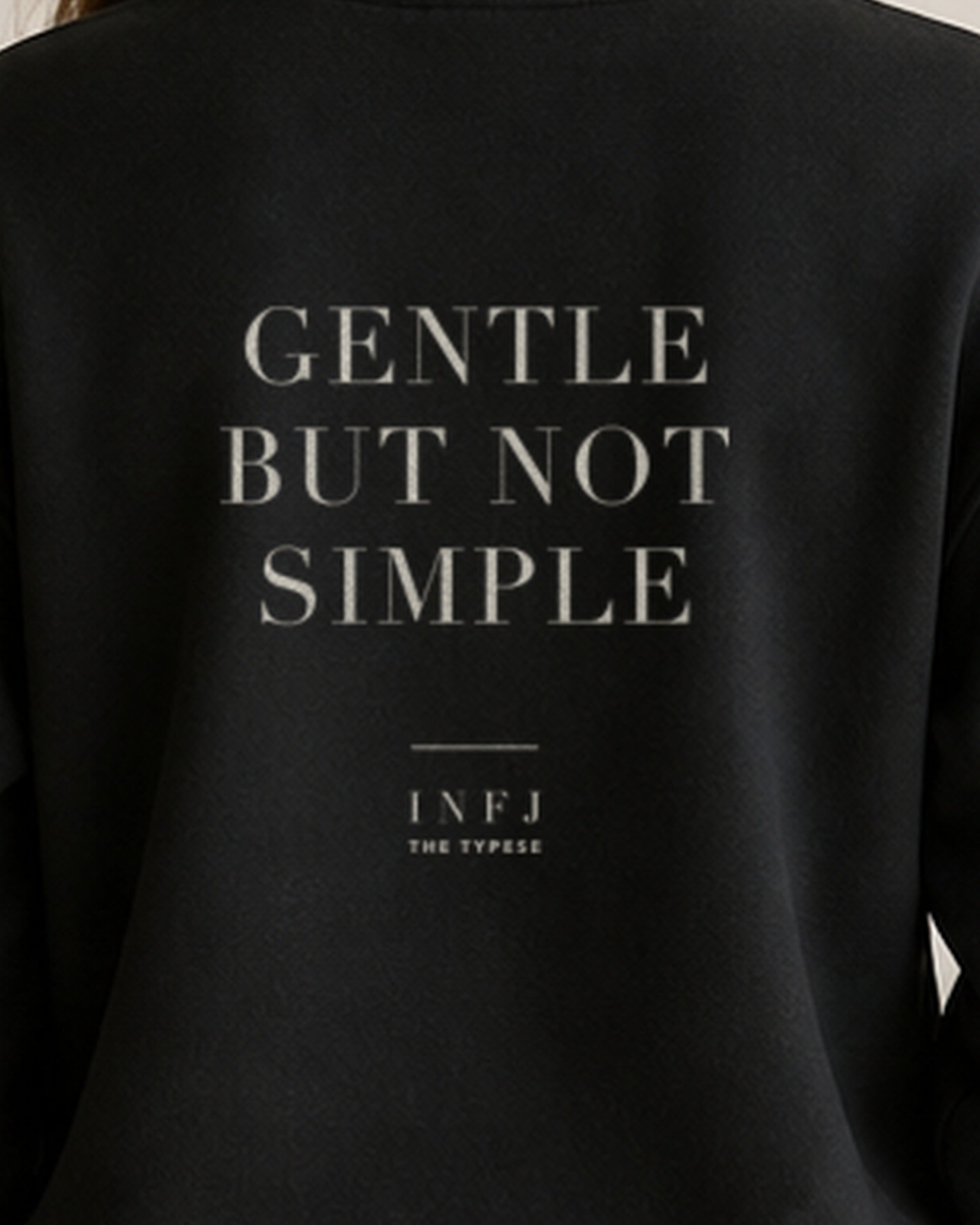 The Typese Sweatshirt placeholder black INFJ gildan sweatshirt black female back print close v8
