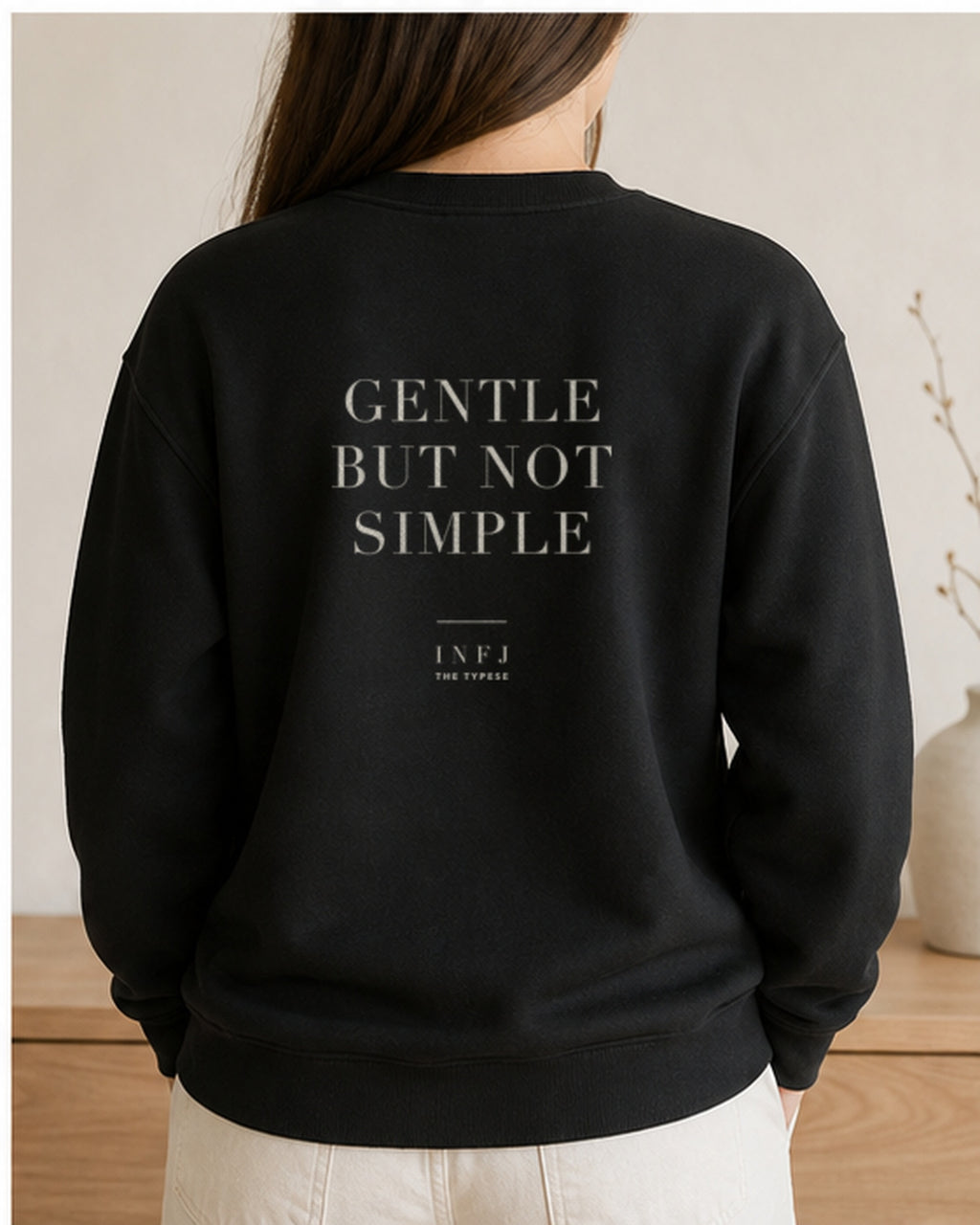 The Typese Sweatshirt placeholder black INFJ gildan sweatshirt black female back v8