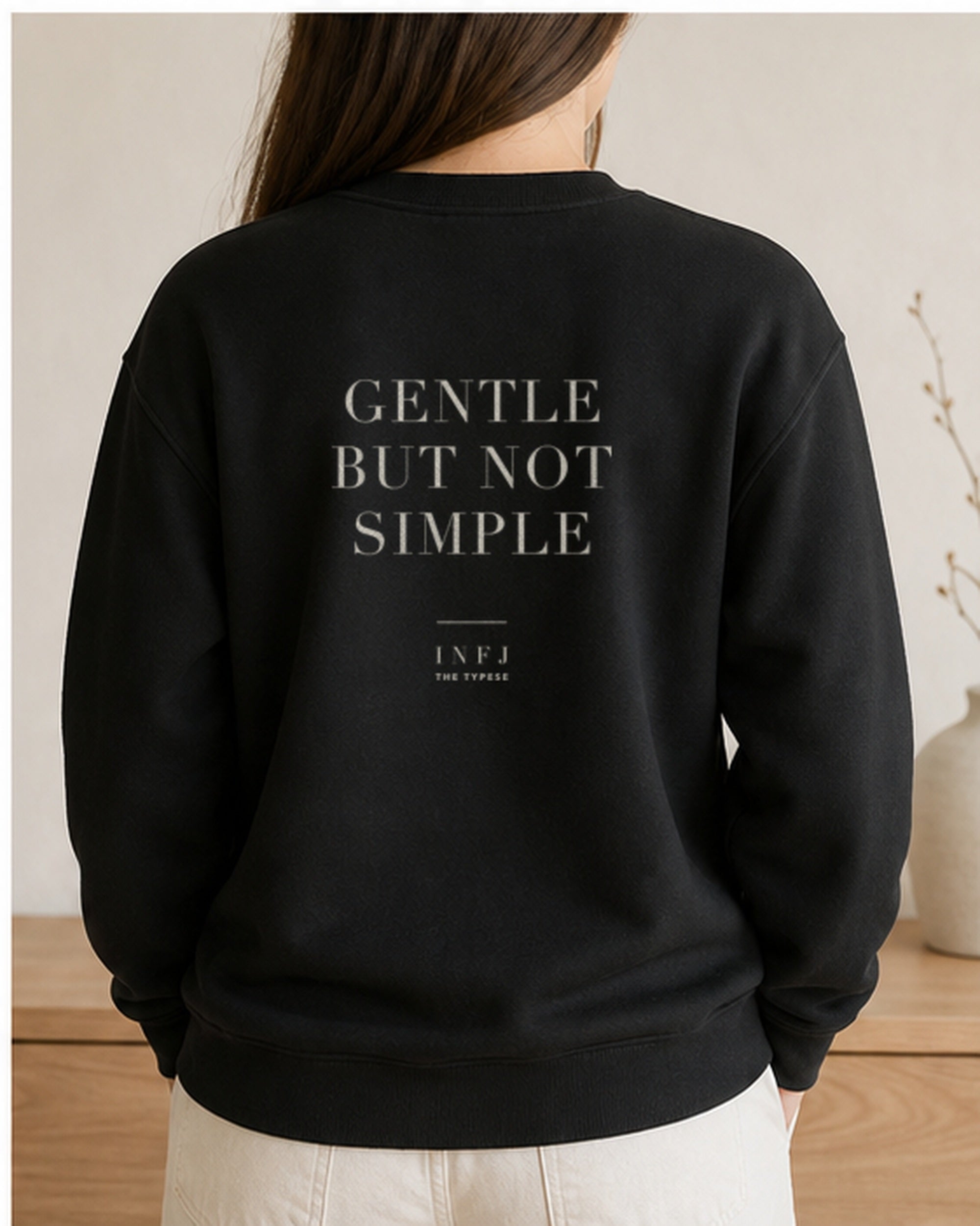 The Typese Sweatshirt placeholder black INFJ gildan sweatshirt black female back v8