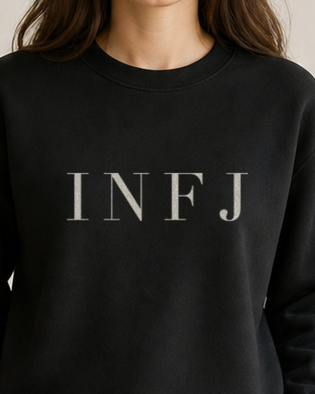 The Typese Sweatshirt placeholder black INFJ gildan sweatshirt black female front detail v8