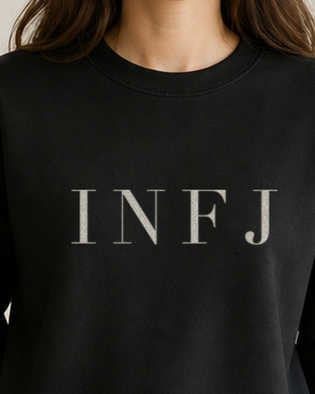 The Typese Sweatshirt placeholder black INFJ gildan sweatshirt black female front neckline fabric v8