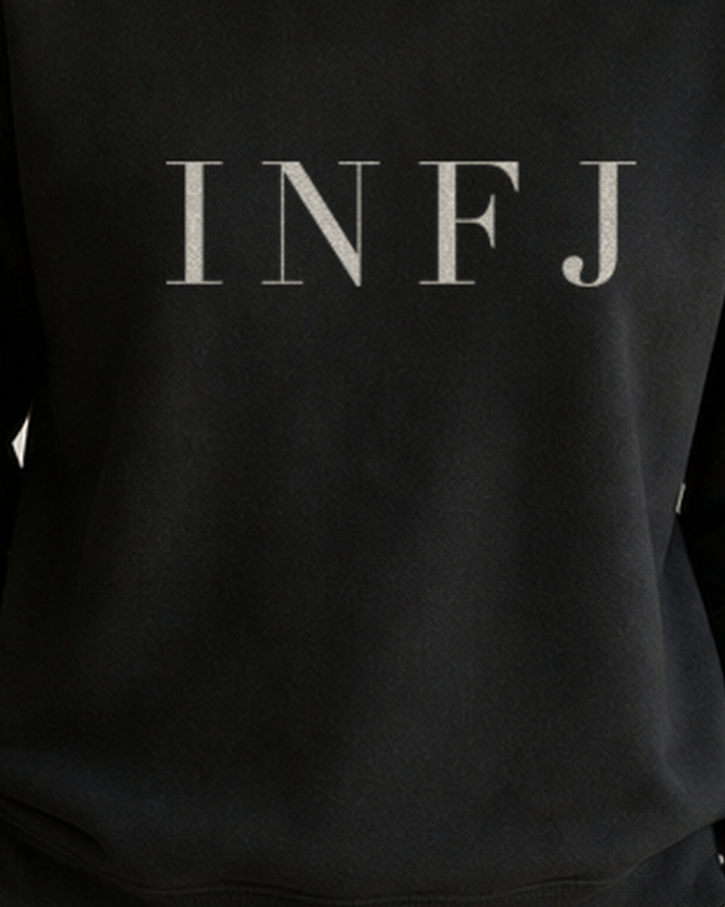 The Typese Sweatshirt placeholder black INFJ gildan sweatshirt black female front print close v8