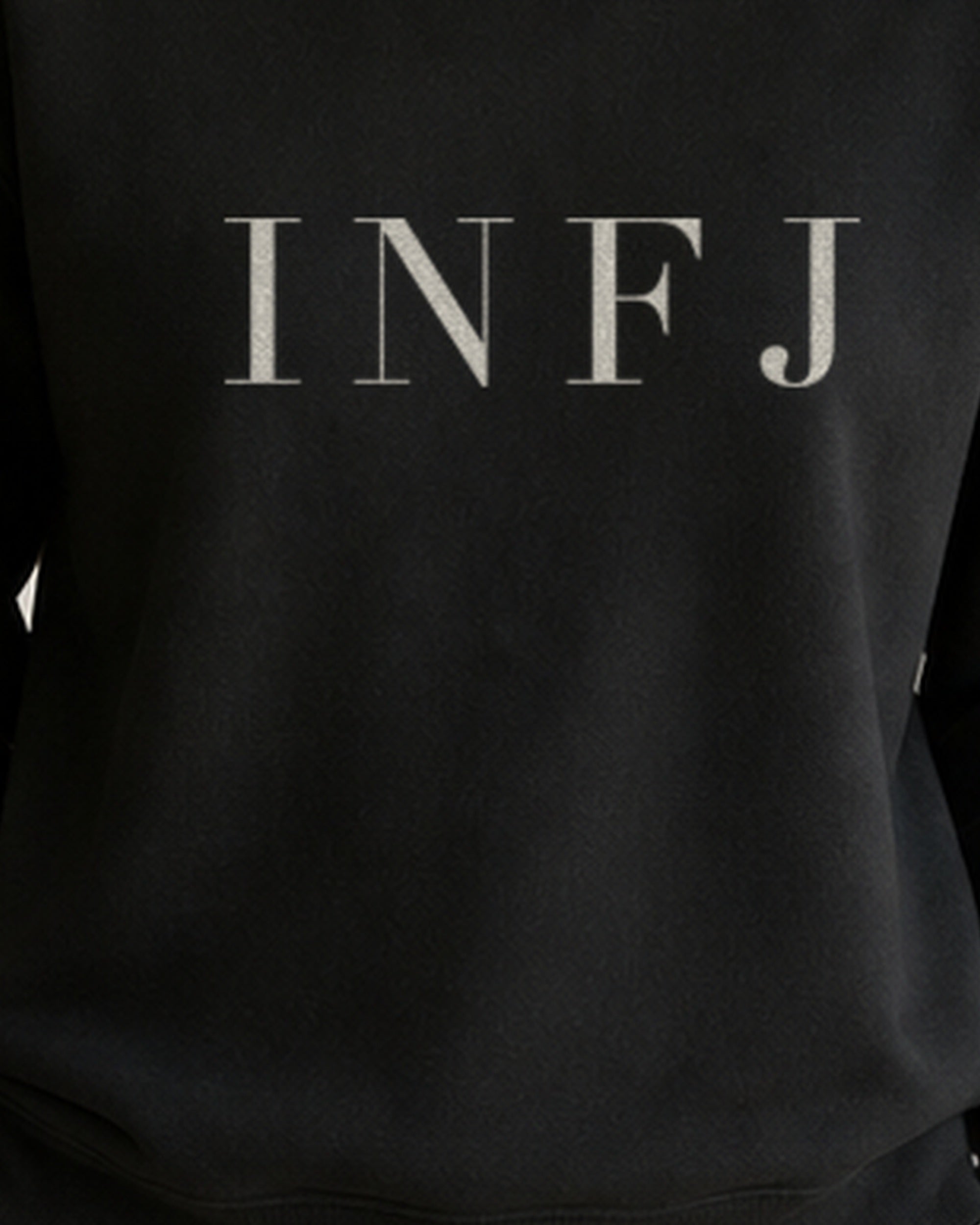 The Typese Sweatshirt placeholder black INFJ gildan sweatshirt black female front print close v8