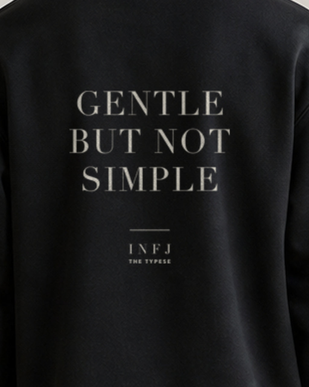 The Typese Sweatshirt placeholder black INFJ gildan sweatshirt black male back print close v8