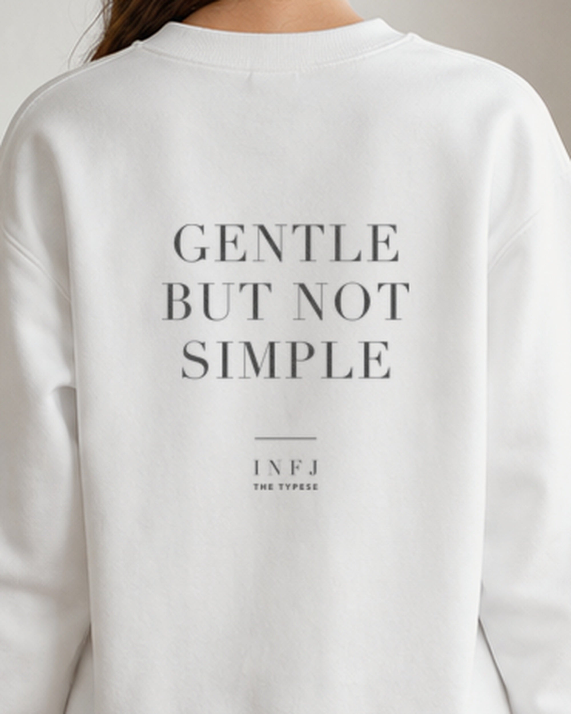 The Typese Sweatshirt placeholder white INFJ gildan sweatshirt white female back detail v8