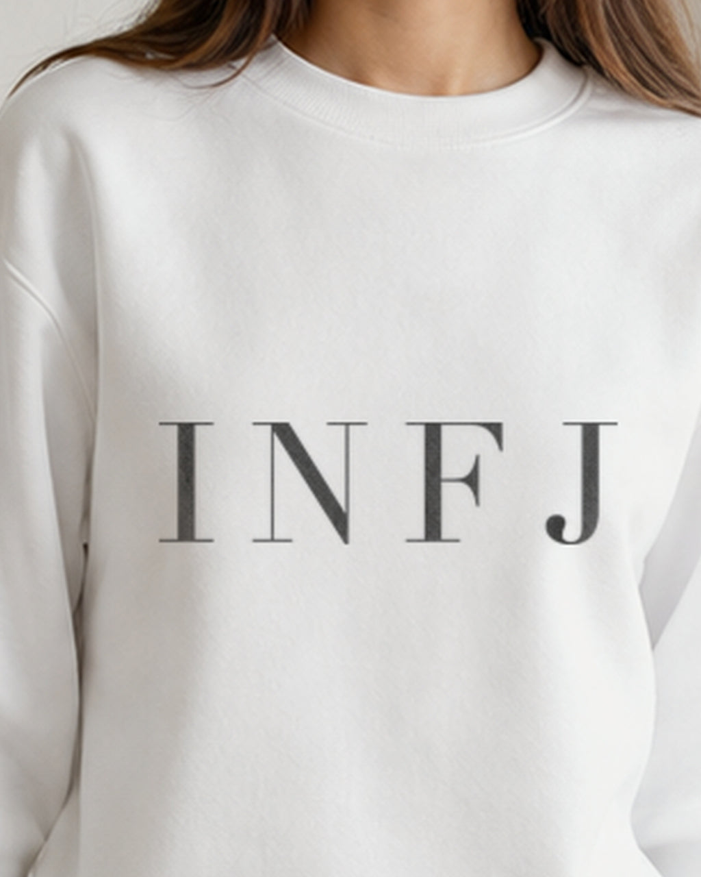 The Typese Sweatshirt placeholder white INFJ gildan sweatshirt white female front neckline fabric v8