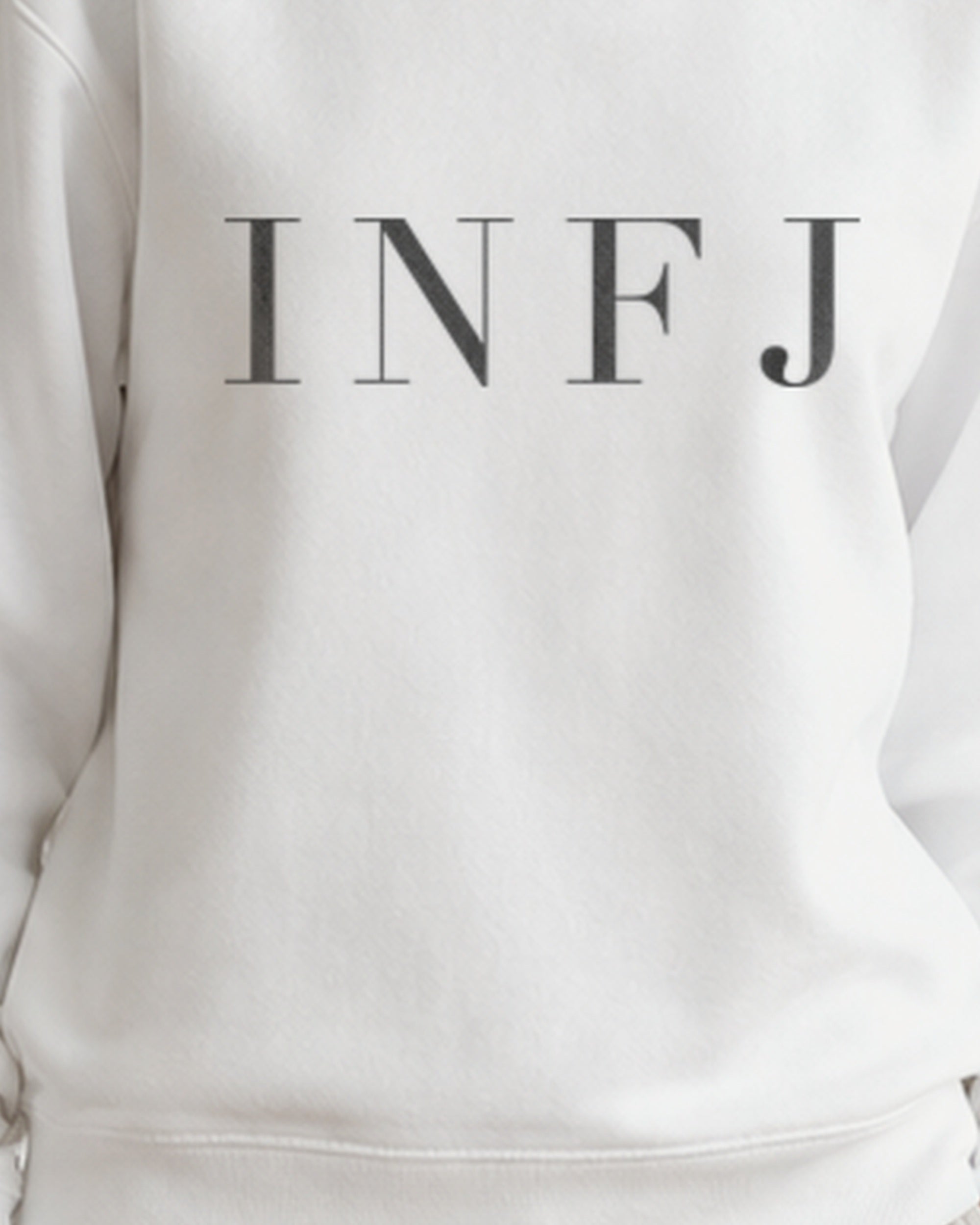 The Typese Sweatshirt placeholder white INFJ gildan sweatshirt white female front print close v8