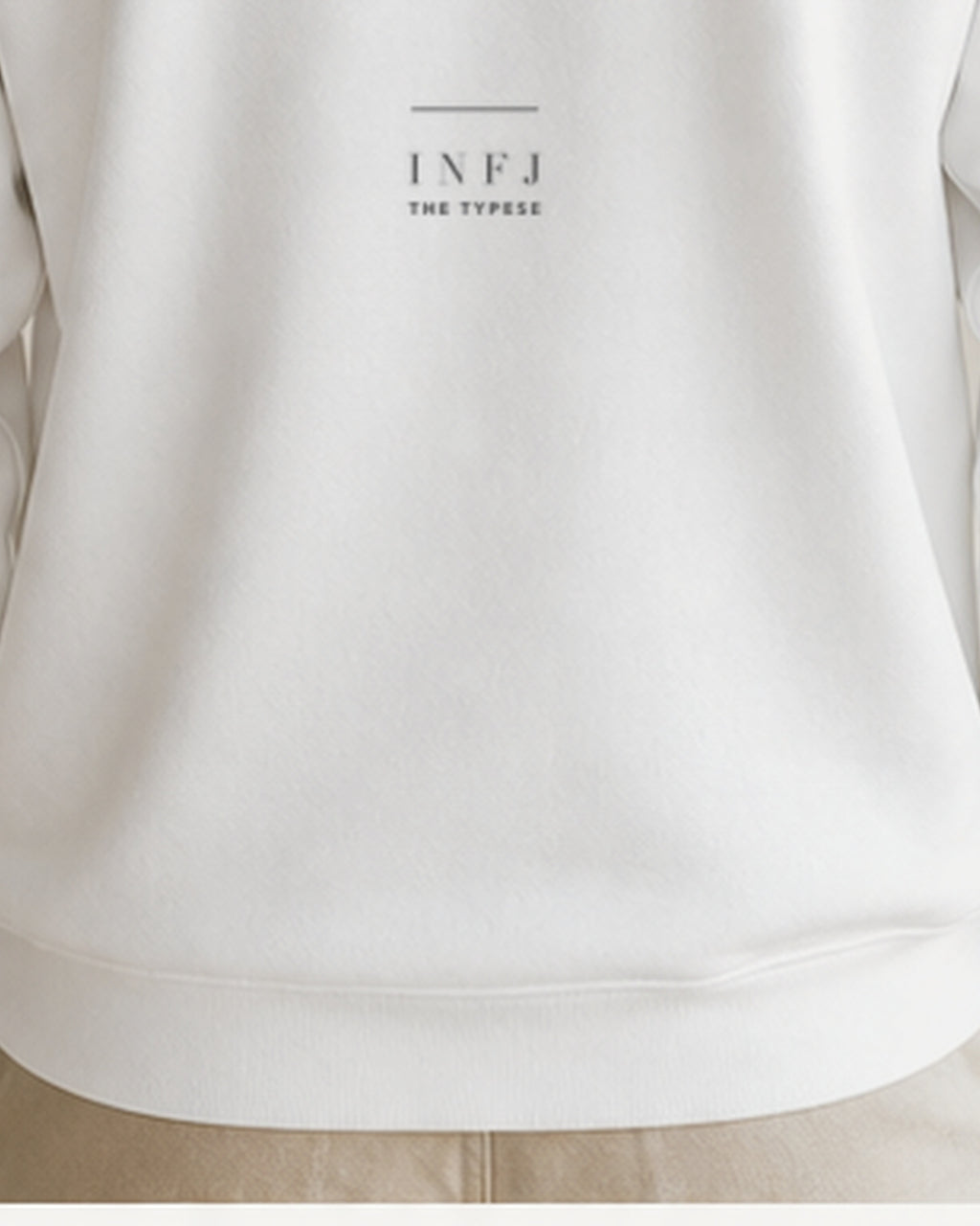 The Typese Sweatshirt placeholder white INFJ gildan sweatshirt white male back hem fleece texture v8