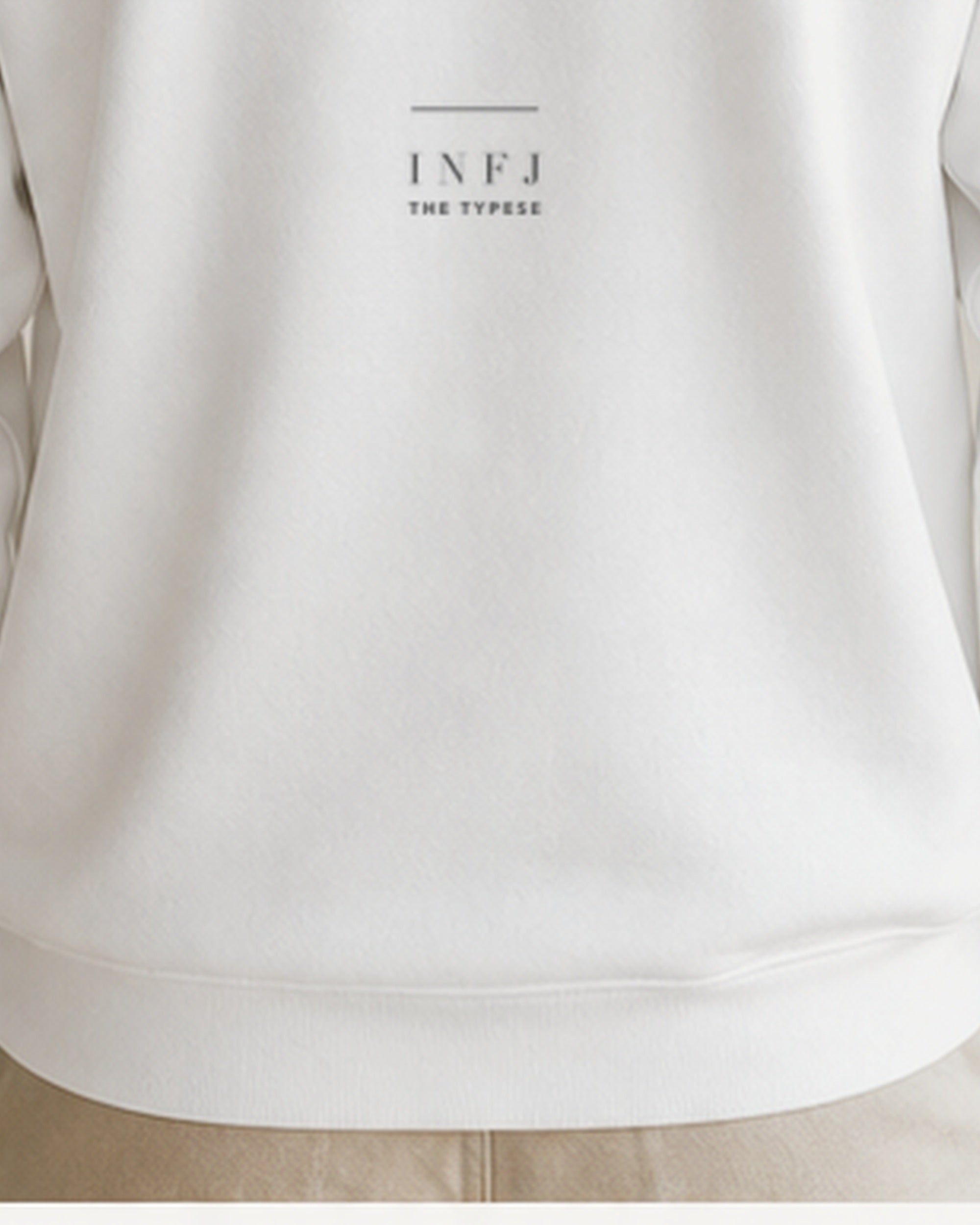 The Typese Sweatshirt placeholder white INFJ gildan sweatshirt white male back hem fleece texture v8