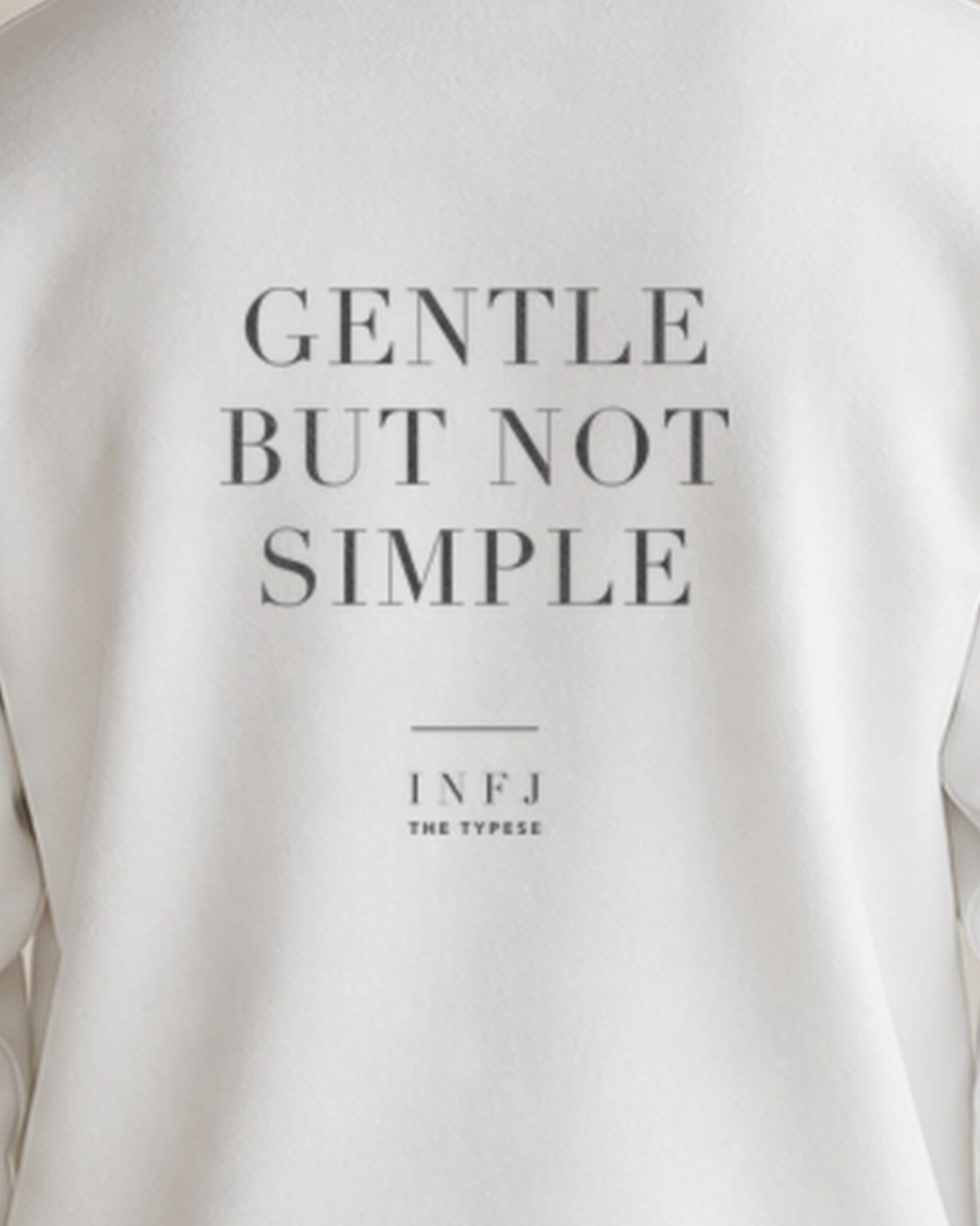 The Typese Sweatshirt placeholder white INFJ gildan sweatshirt white male back print close v8