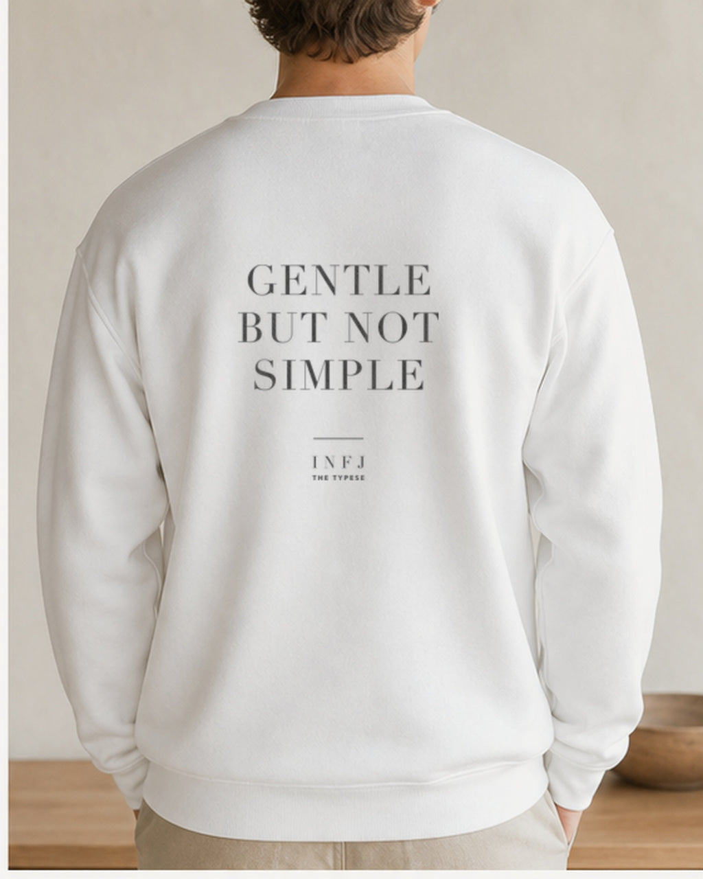 The Typese Sweatshirt placeholder white INFJ gildan sweatshirt white male back v8