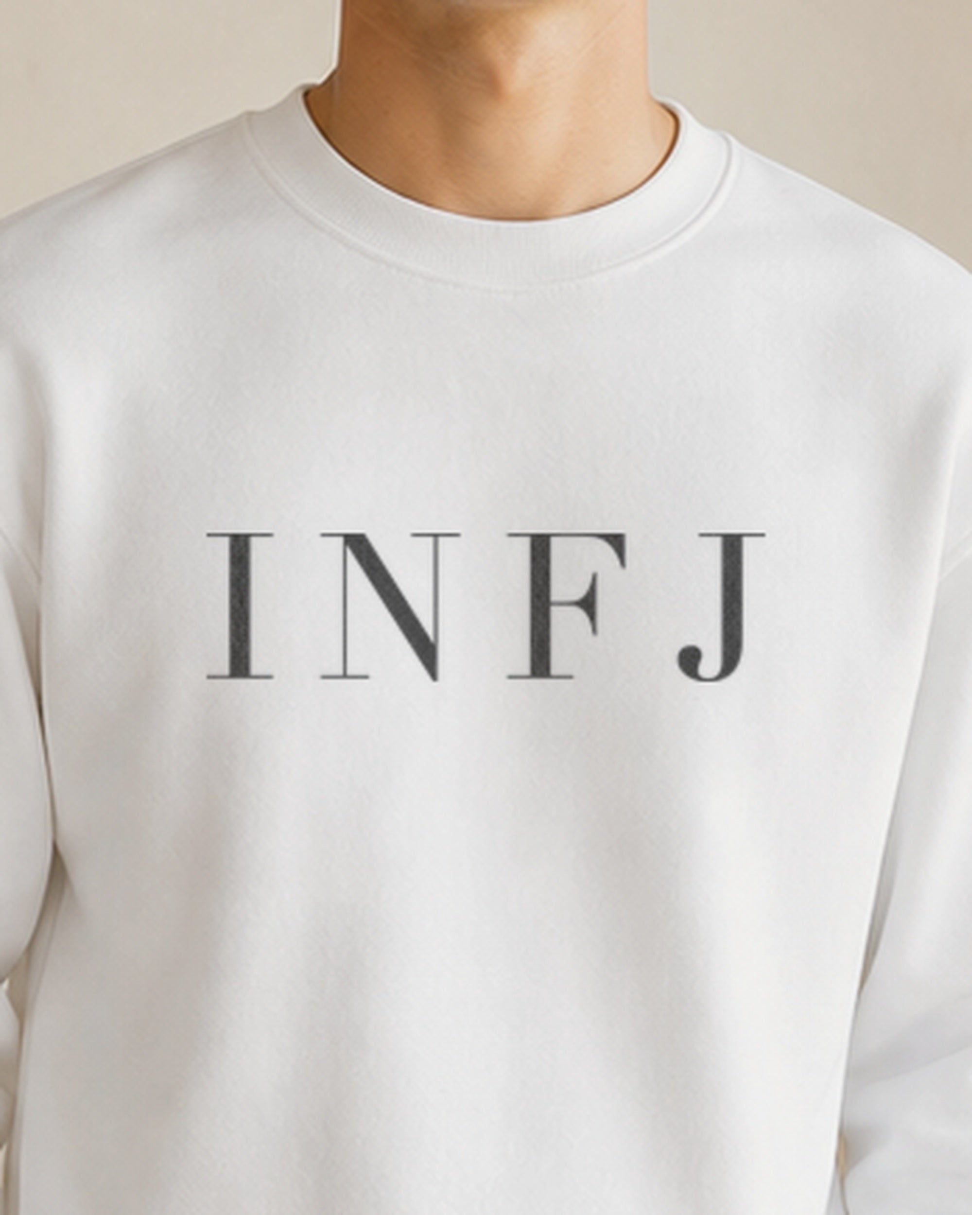 The Typese Sweatshirt placeholder white INFJ gildan sweatshirt white male front detail v8