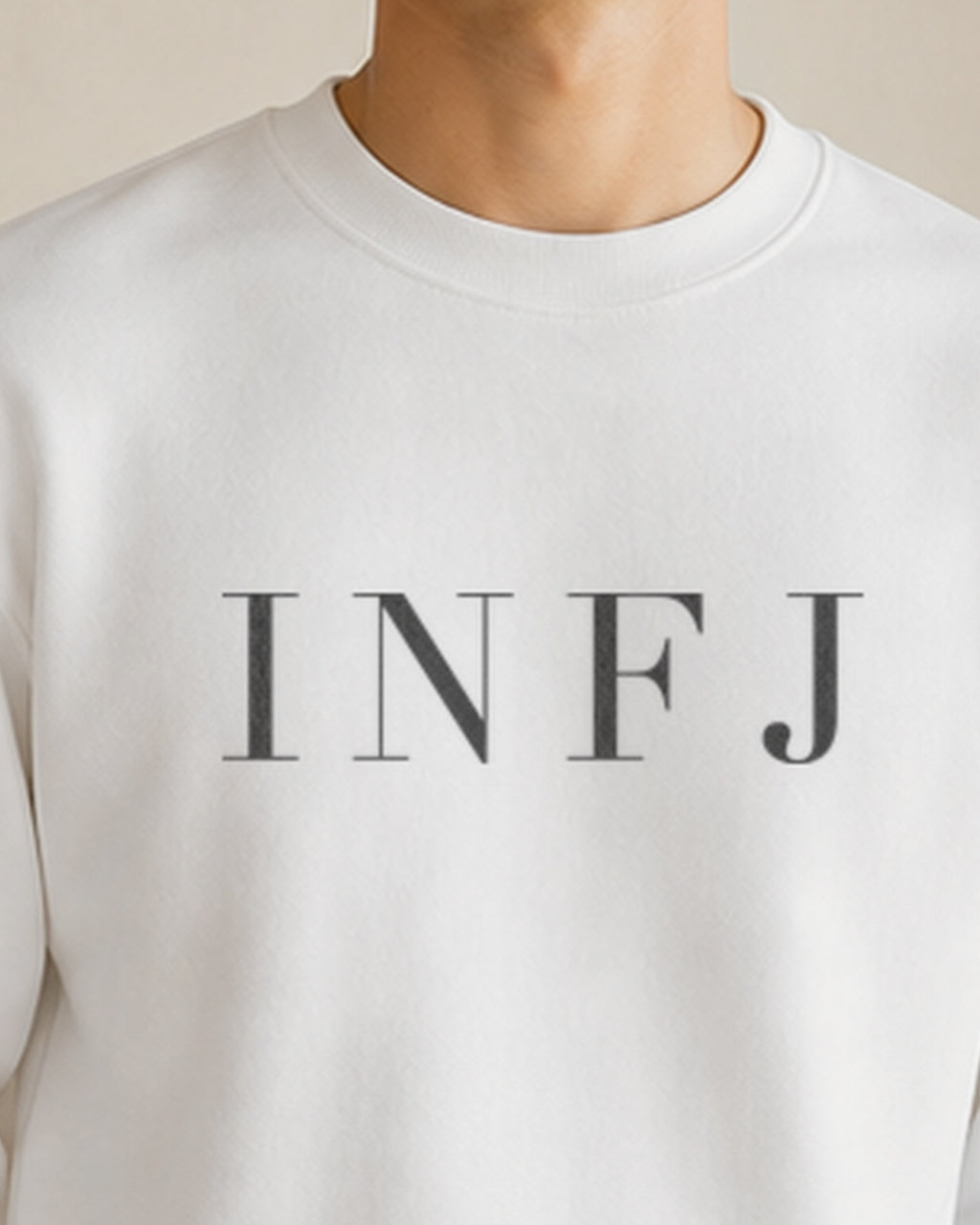 The Typese Sweatshirt placeholder white INFJ gildan sweatshirt white male front neckline fabric v8