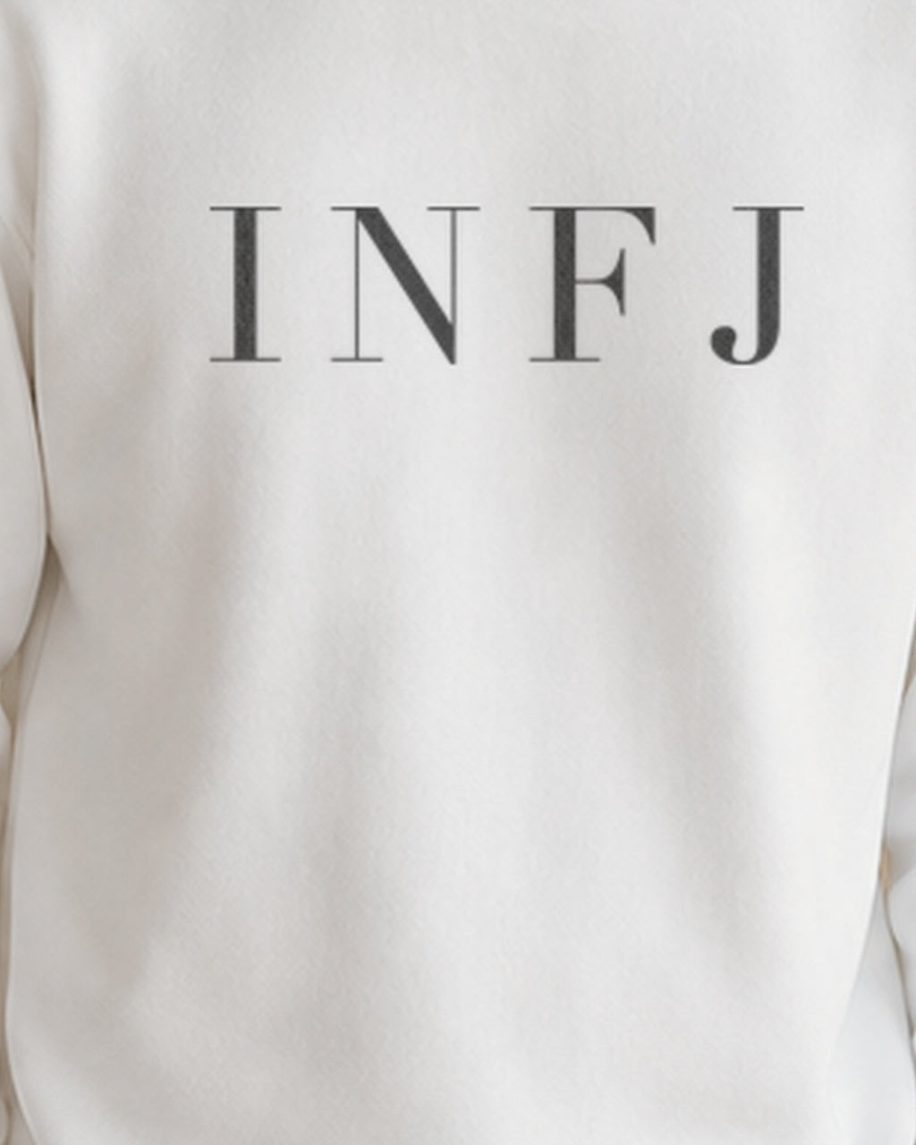 The Typese Sweatshirt placeholder white INFJ gildan sweatshirt white male front print close v8