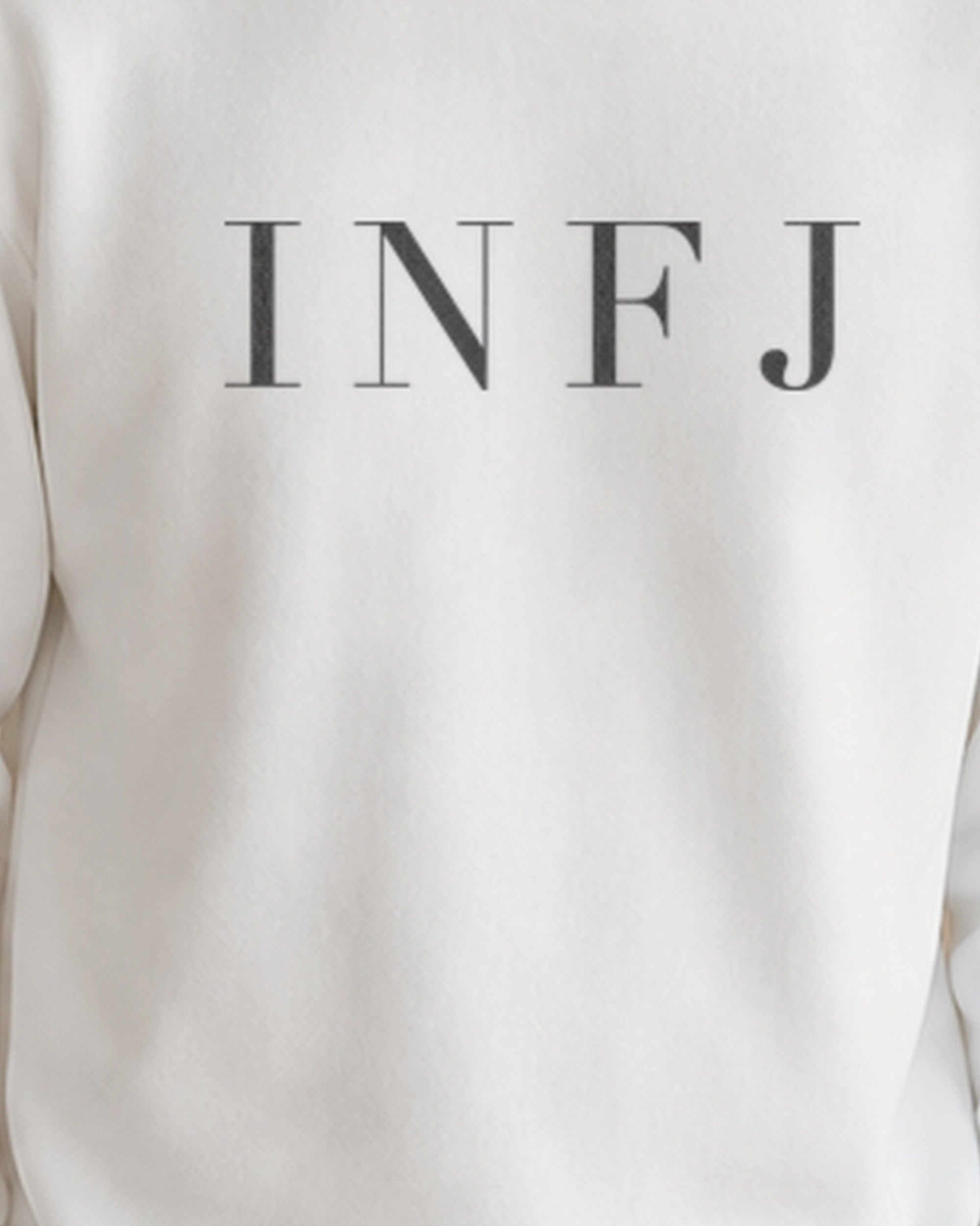 The Typese Sweatshirt placeholder white INFJ gildan sweatshirt white male front print close v8