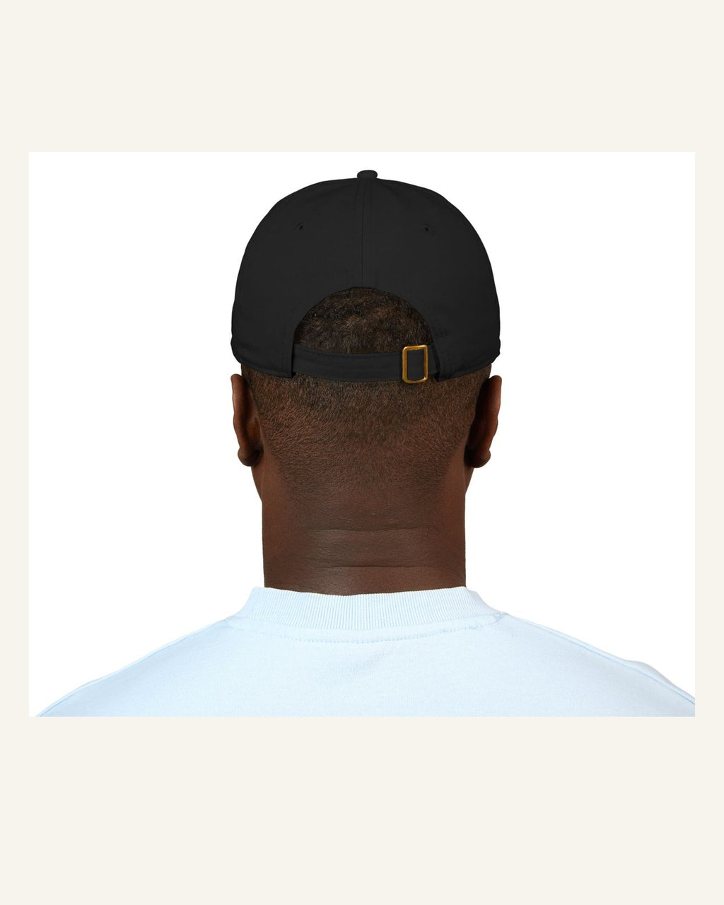 INFJ black organic baseball cap model back product photo