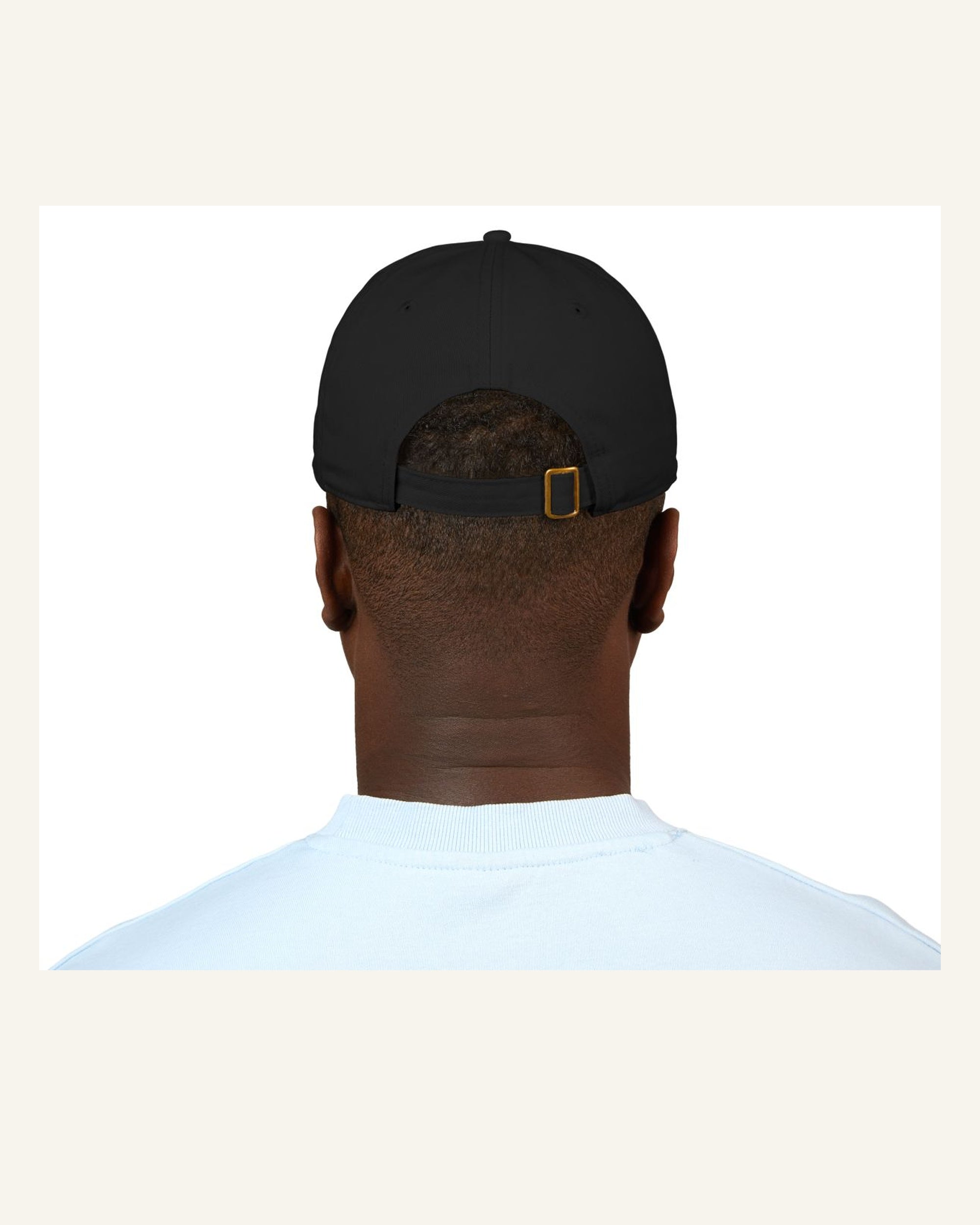 INFJ black organic baseball cap model back product photo