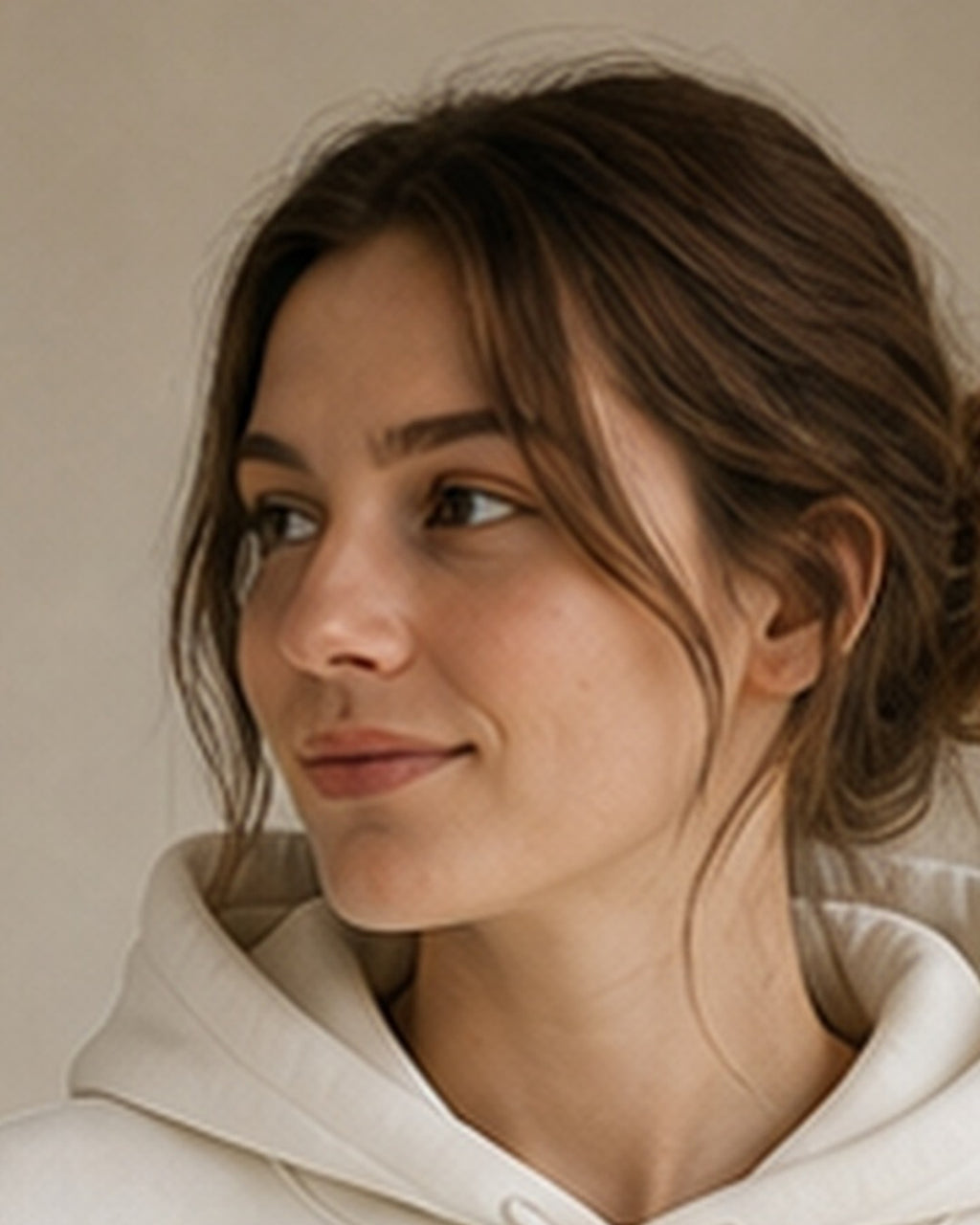The Typese INFP Gildan hoodie in white, hood detail