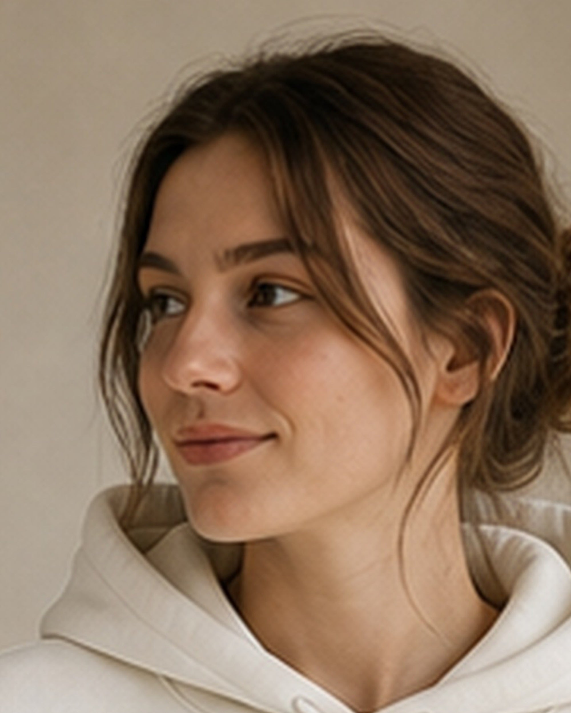 The Typese INFP Gildan hoodie in white, hood detail