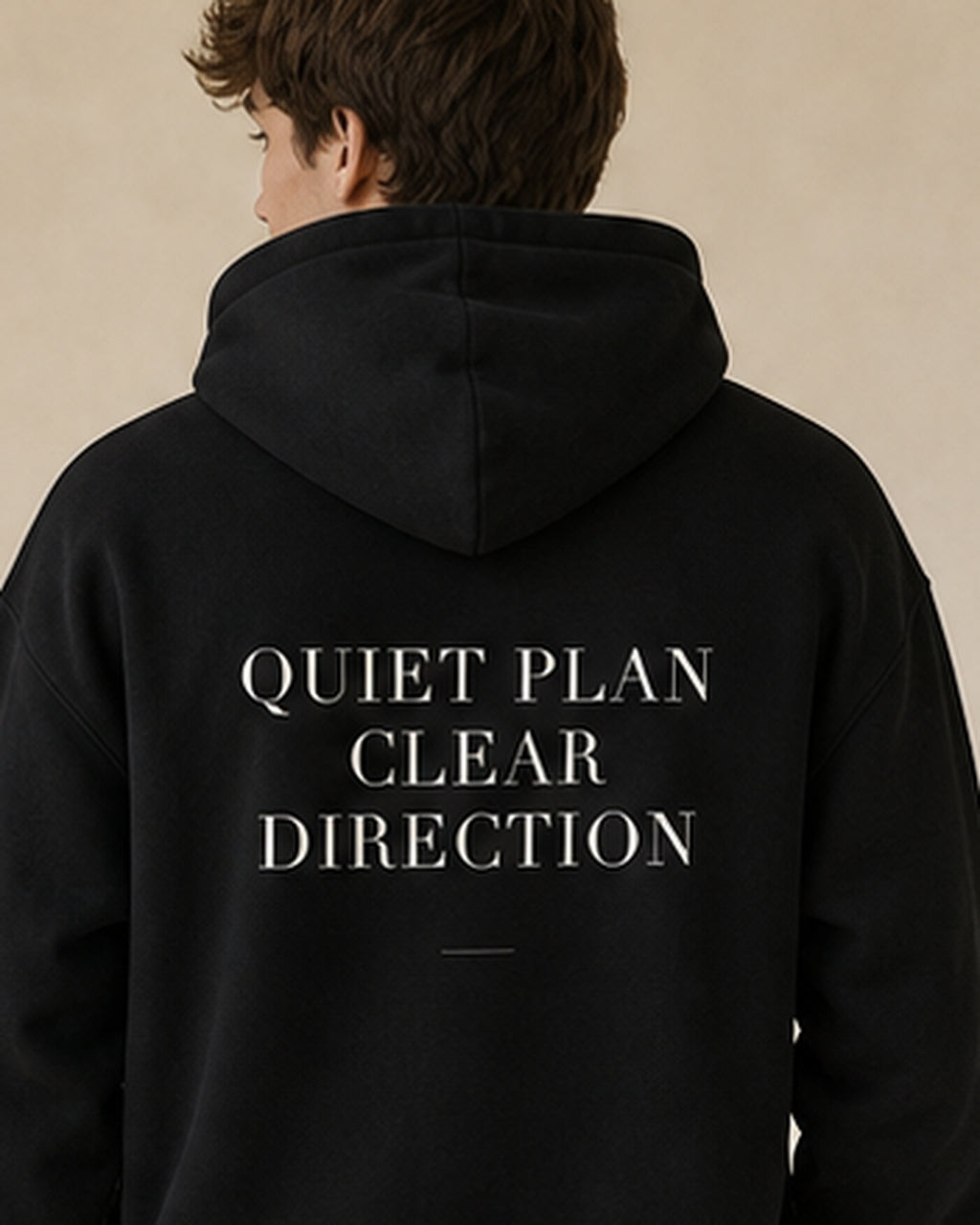 The Typese INTJ Gildan hoodie in black, male back detail