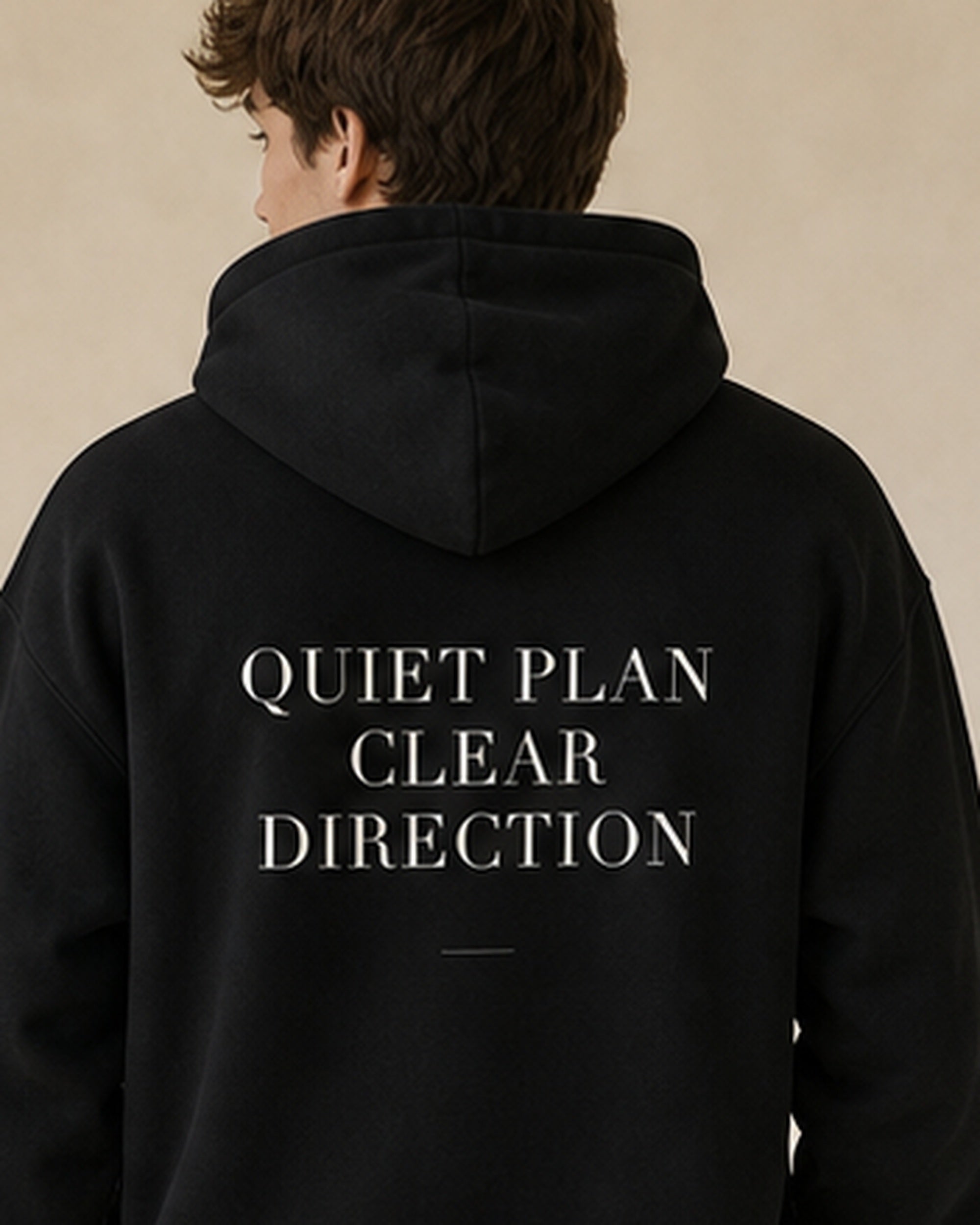 The Typese INTJ Gildan hoodie in black, male back detail