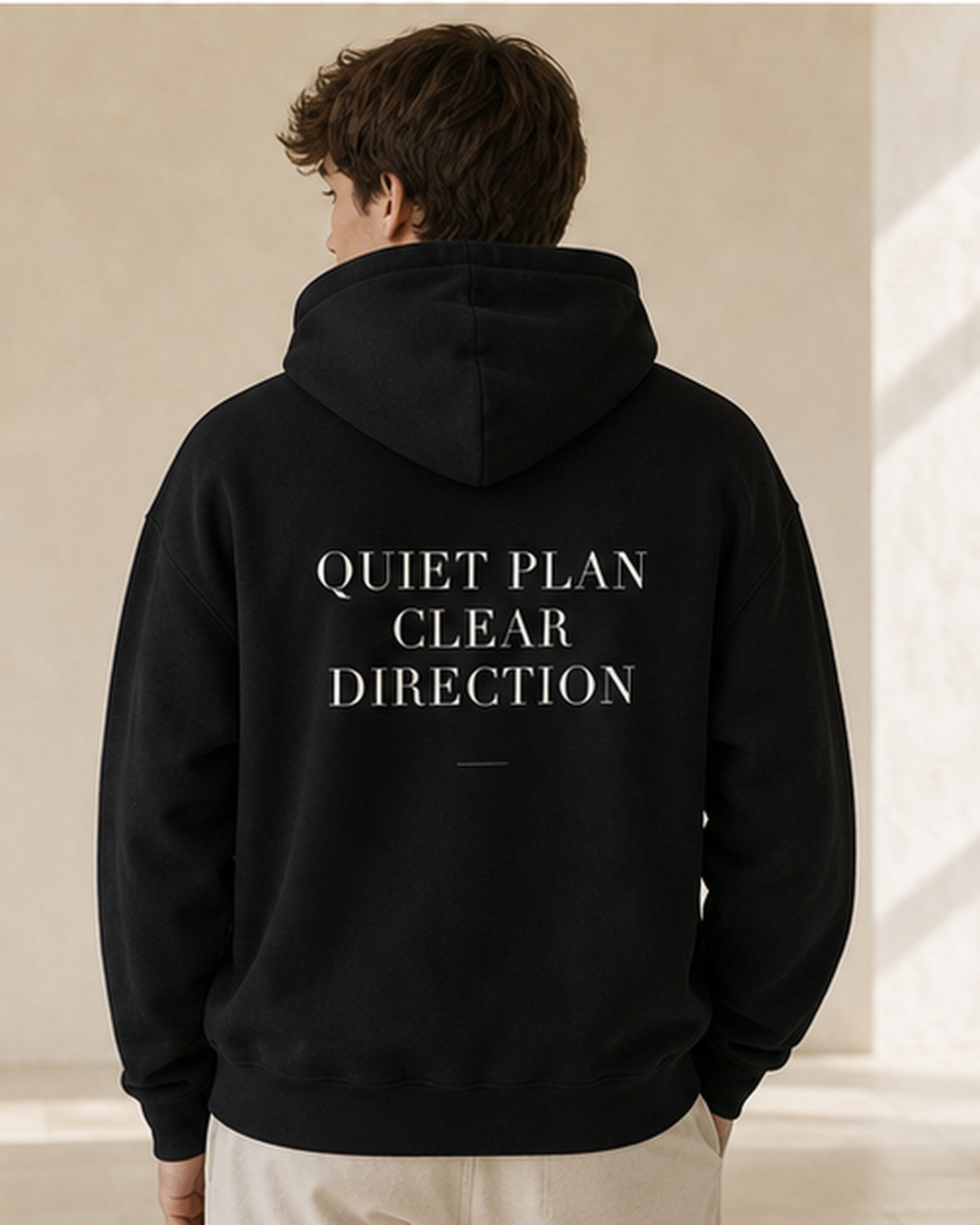 The Typese INTJ Gildan hoodie in black, male back