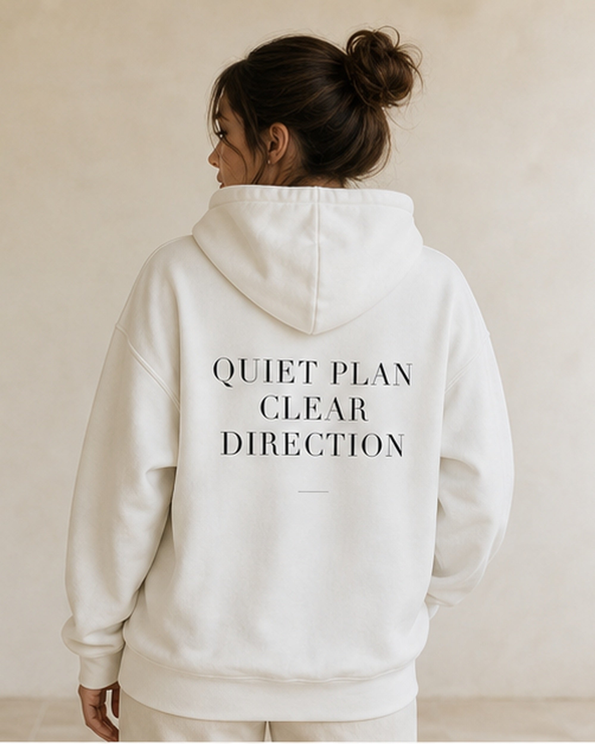 The Typese INTJ Gildan hoodie in white, female back