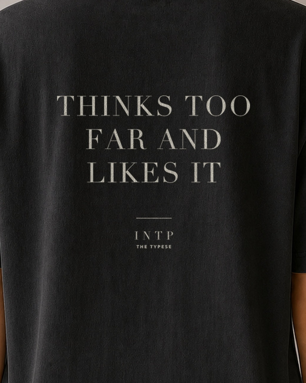 The Typese INTP Comfort Colors Tee in black, female back detail