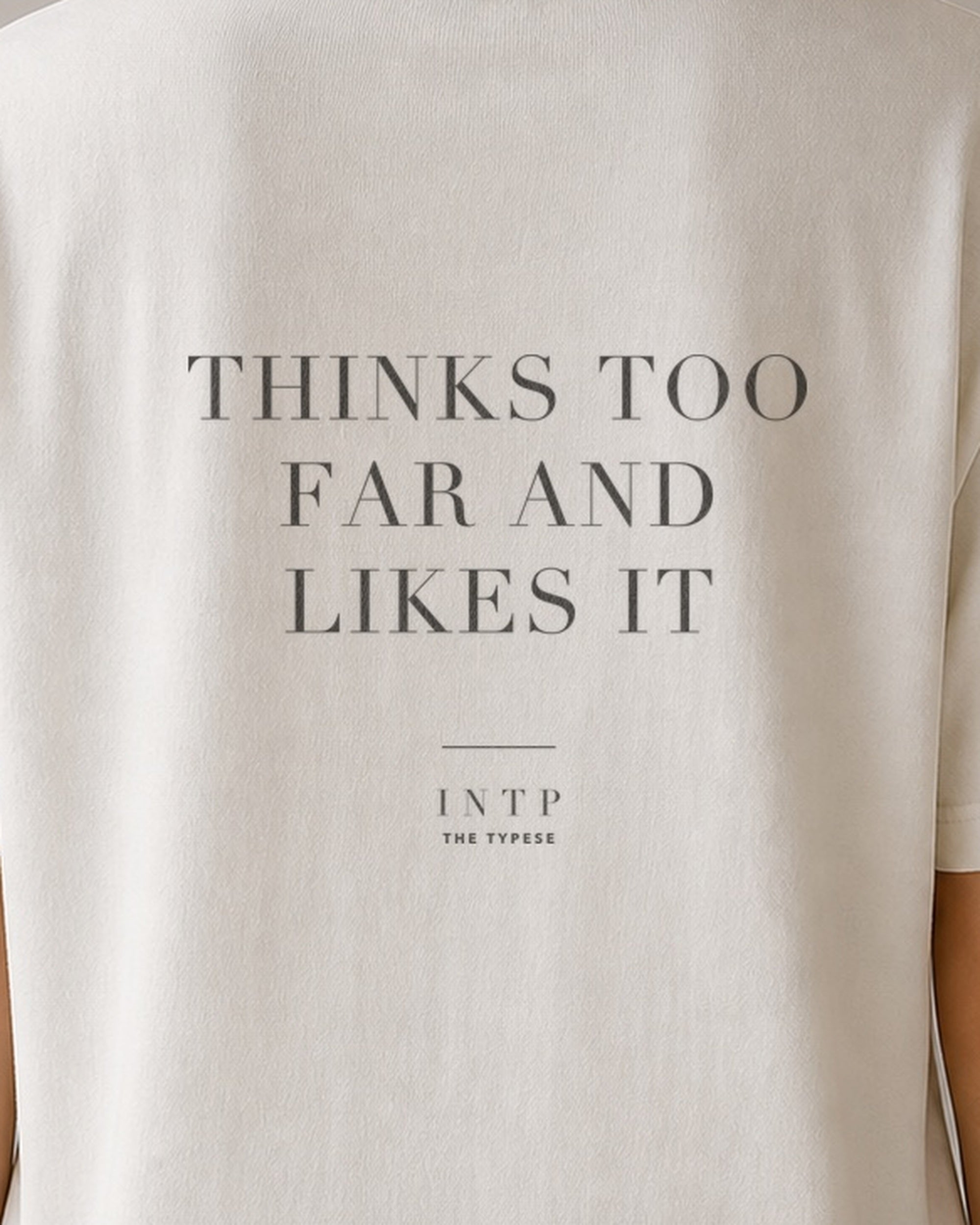 The Typese INTP Comfort Colors Tee in cream white, female back detail