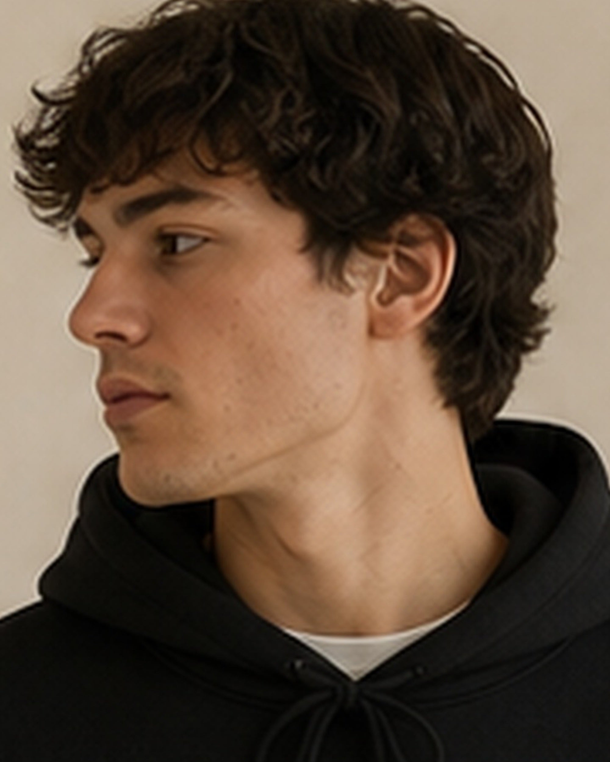 The Typese INTP Gildan hoodie in black, hood detail